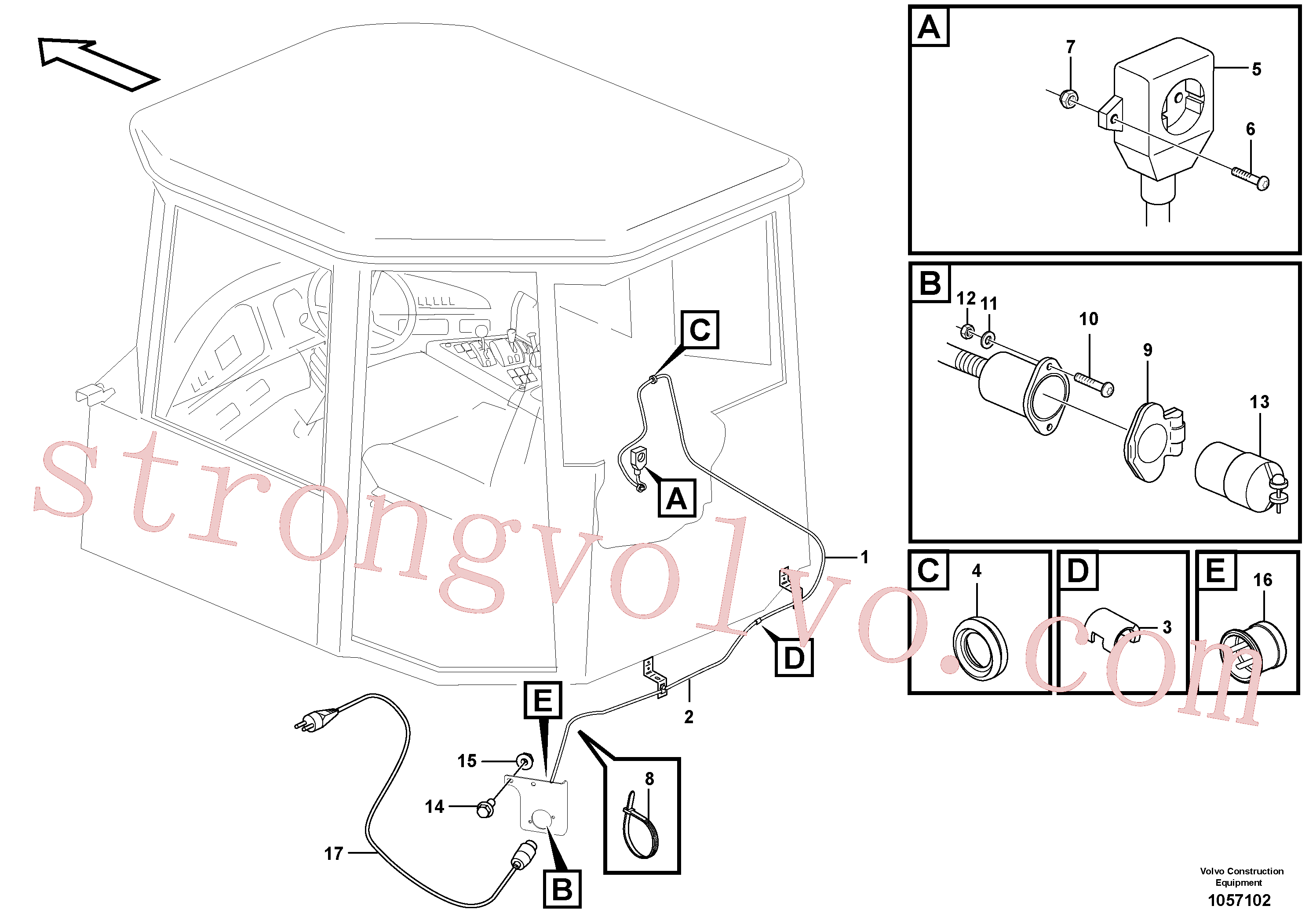 VOE969558 Volvo Saída de aquecedor(1057102 Montagem)