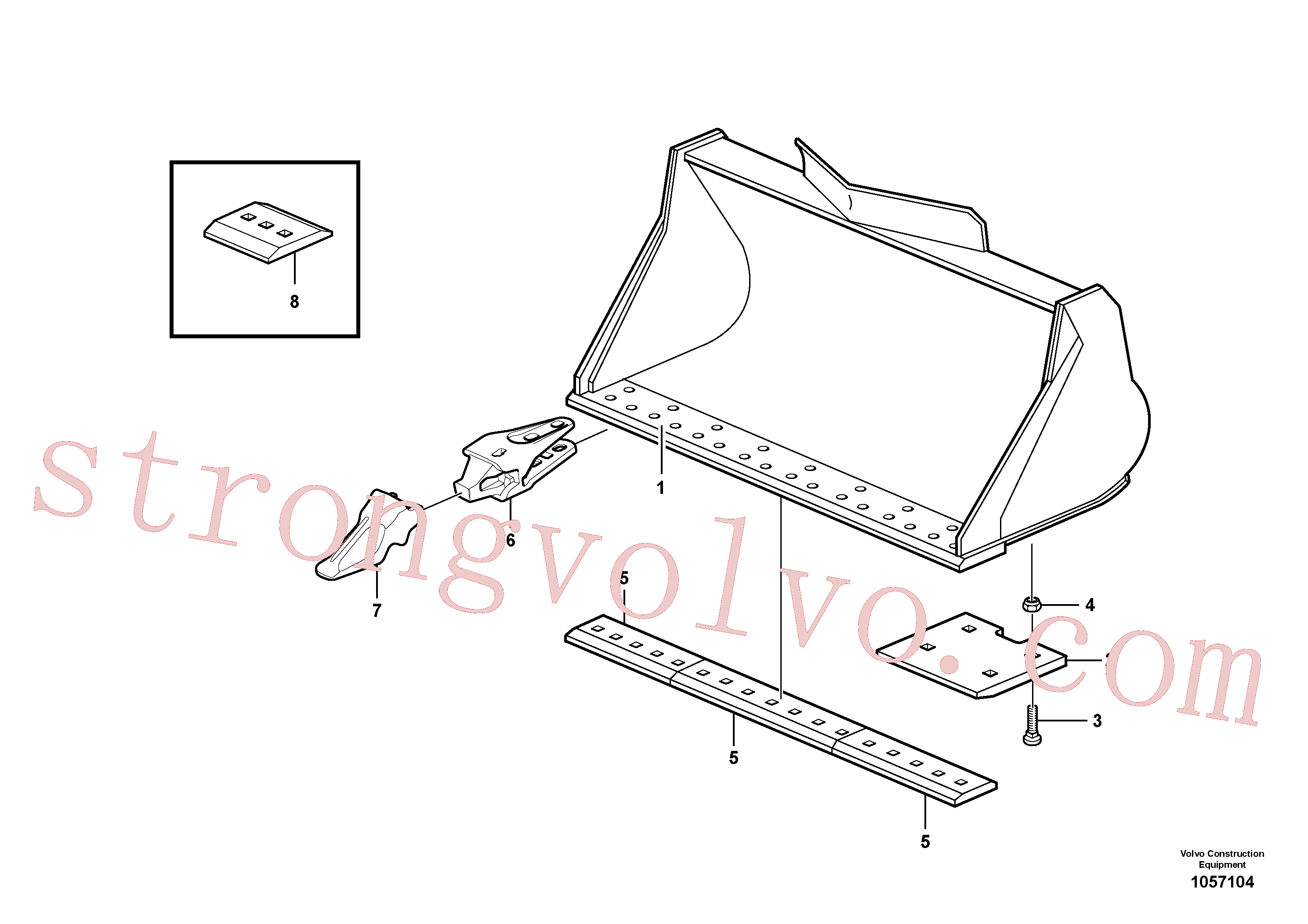 Volvo Montagem VOE11142033 Placa de desgaste Acessórios