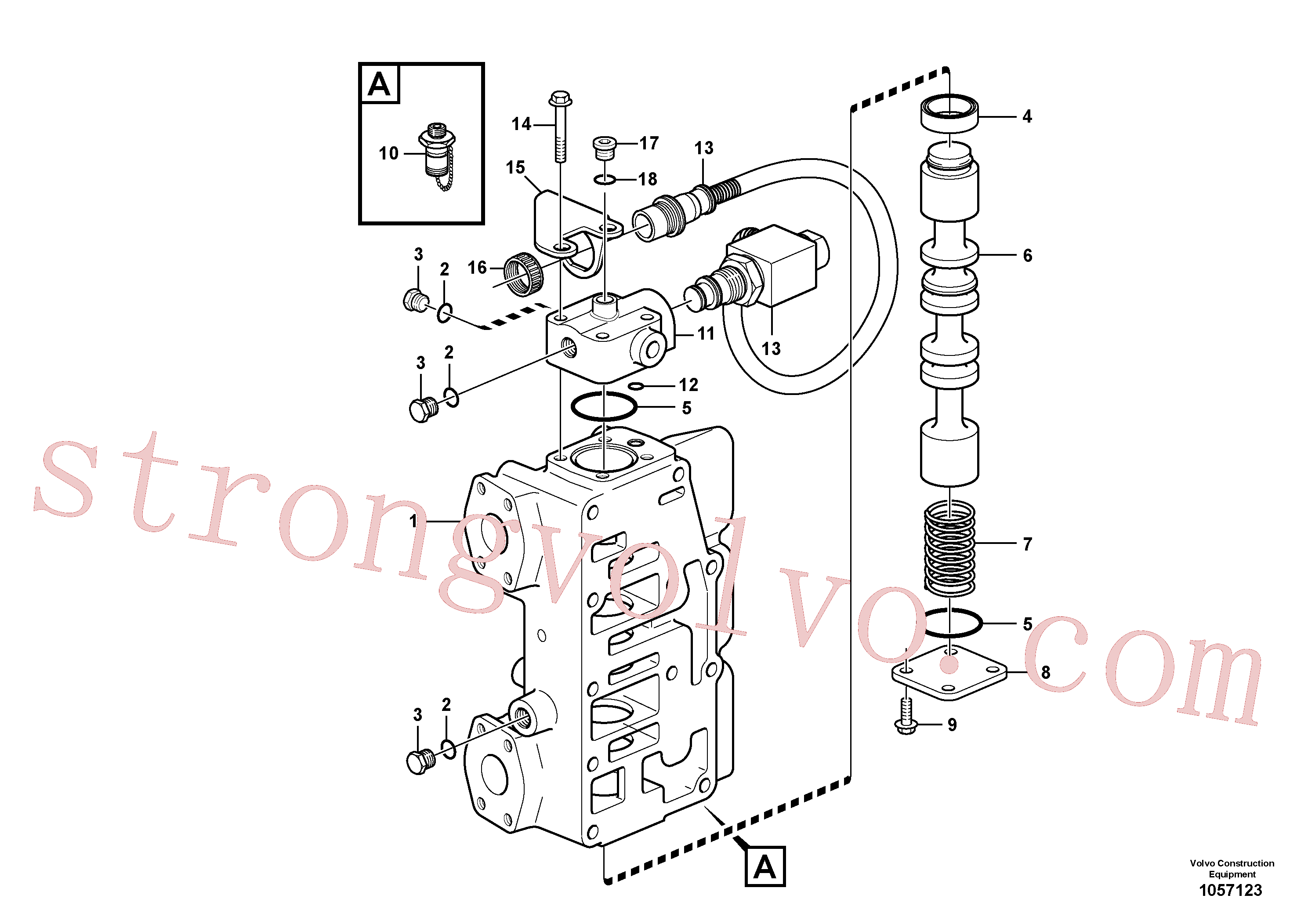 VOE968609 Volvo Válvula retardadora(1057123 Montagem)