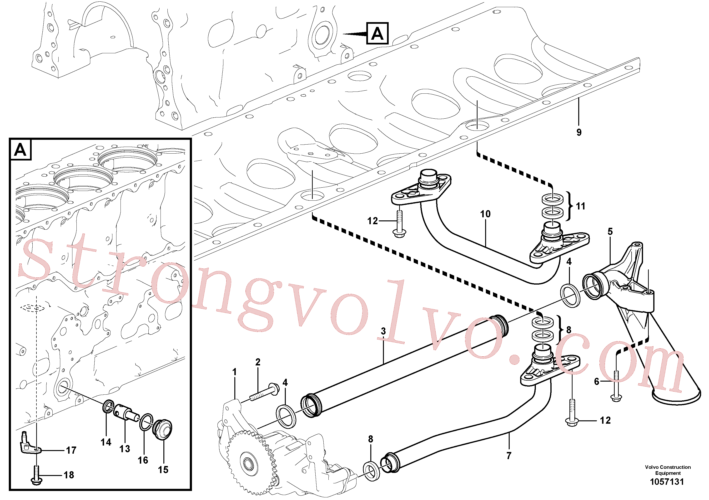 VOE13966378 Volvo Sistema de óleo lubrificante(1057131 Montagem)