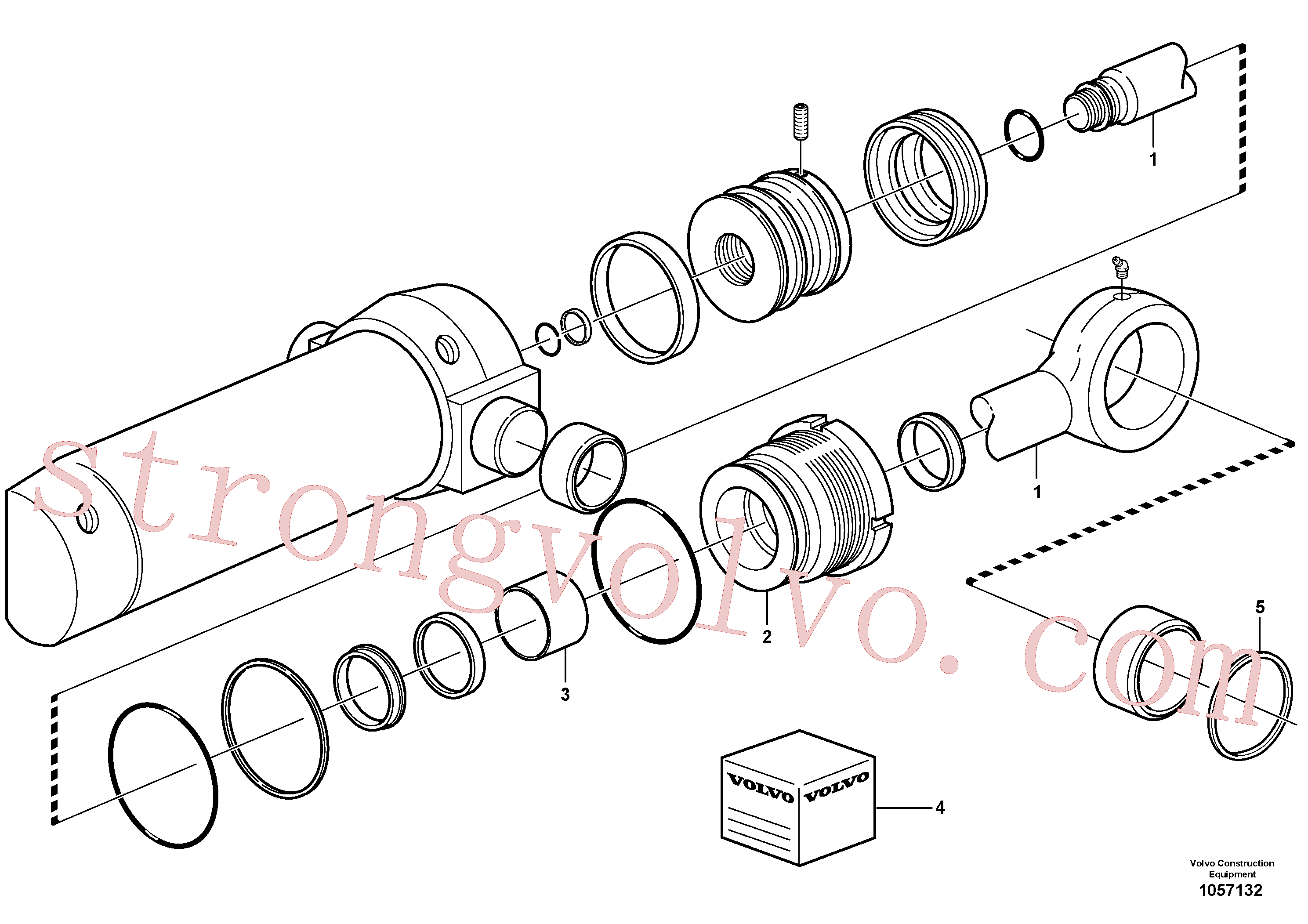 VOE15078248 Volvo Cilindro de rotação(1057132 Montagem)