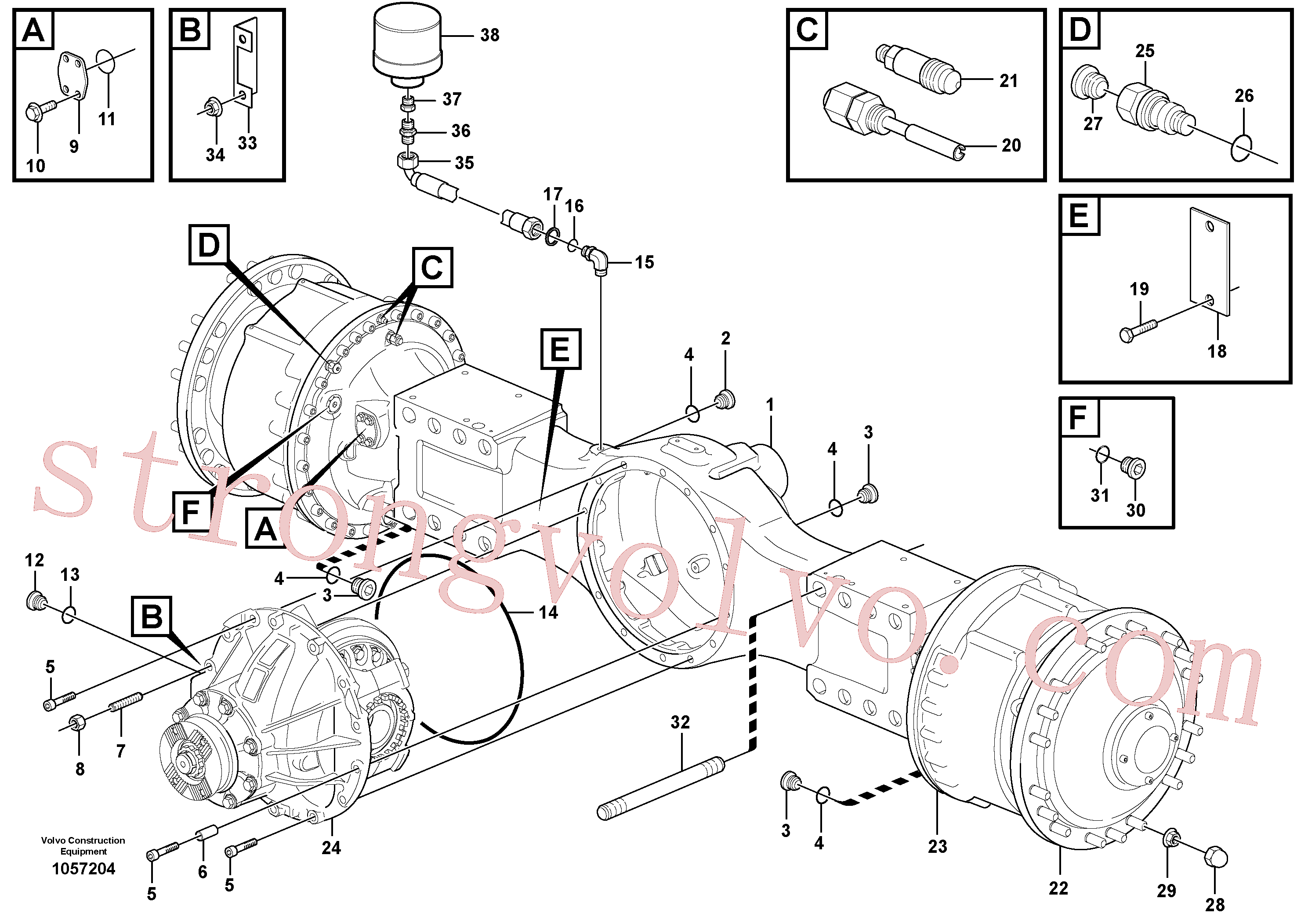 VOE11100354 Volvo Eixo planetário 2, unidade de carga(1057204 Montagem)