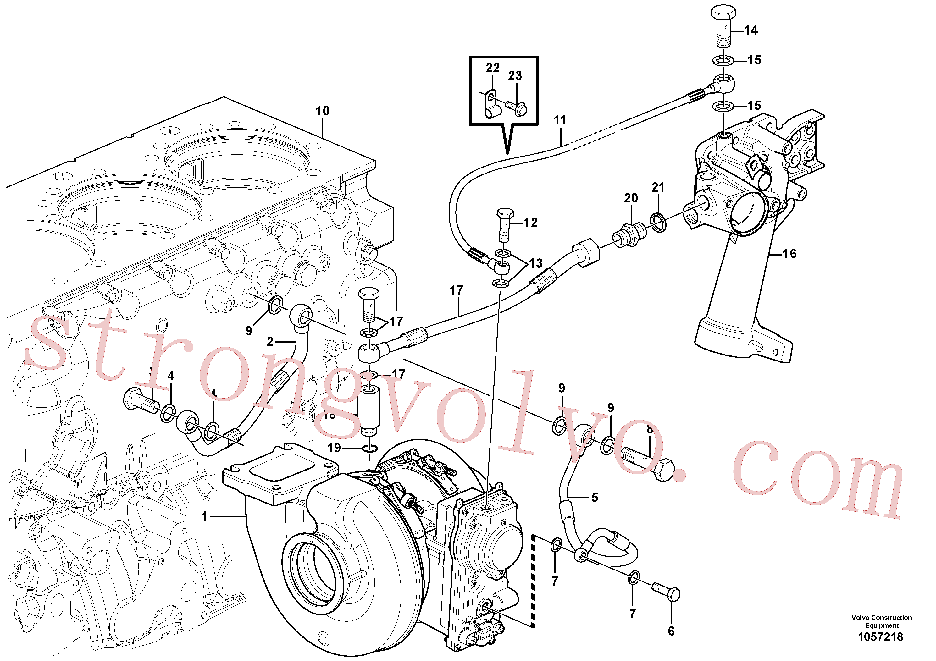 VOE7018387 Clamp Volvo escavadeira