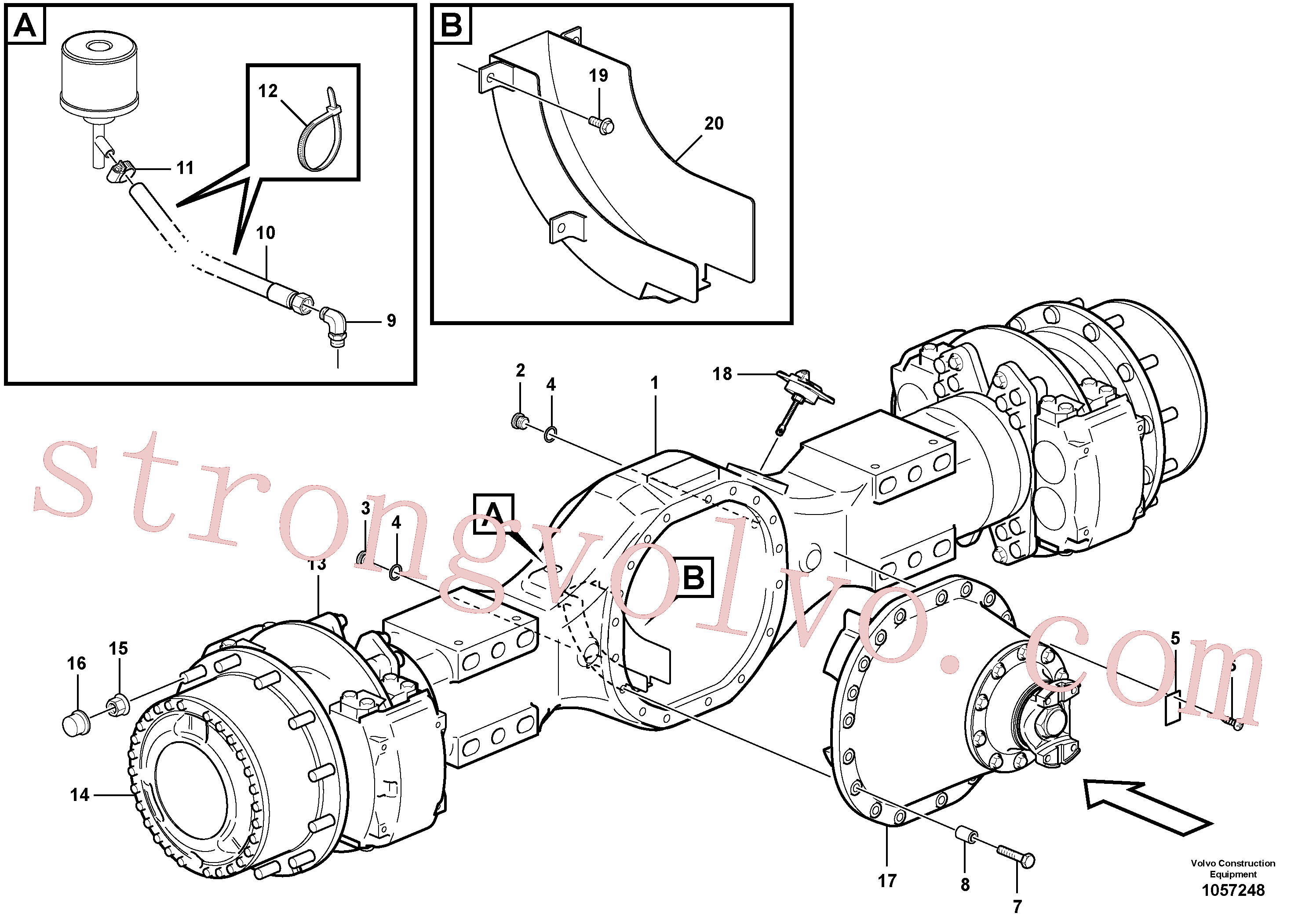 VOE11034850 Volvo Eixo planetário, unidade do motor(1057248 Montagem)