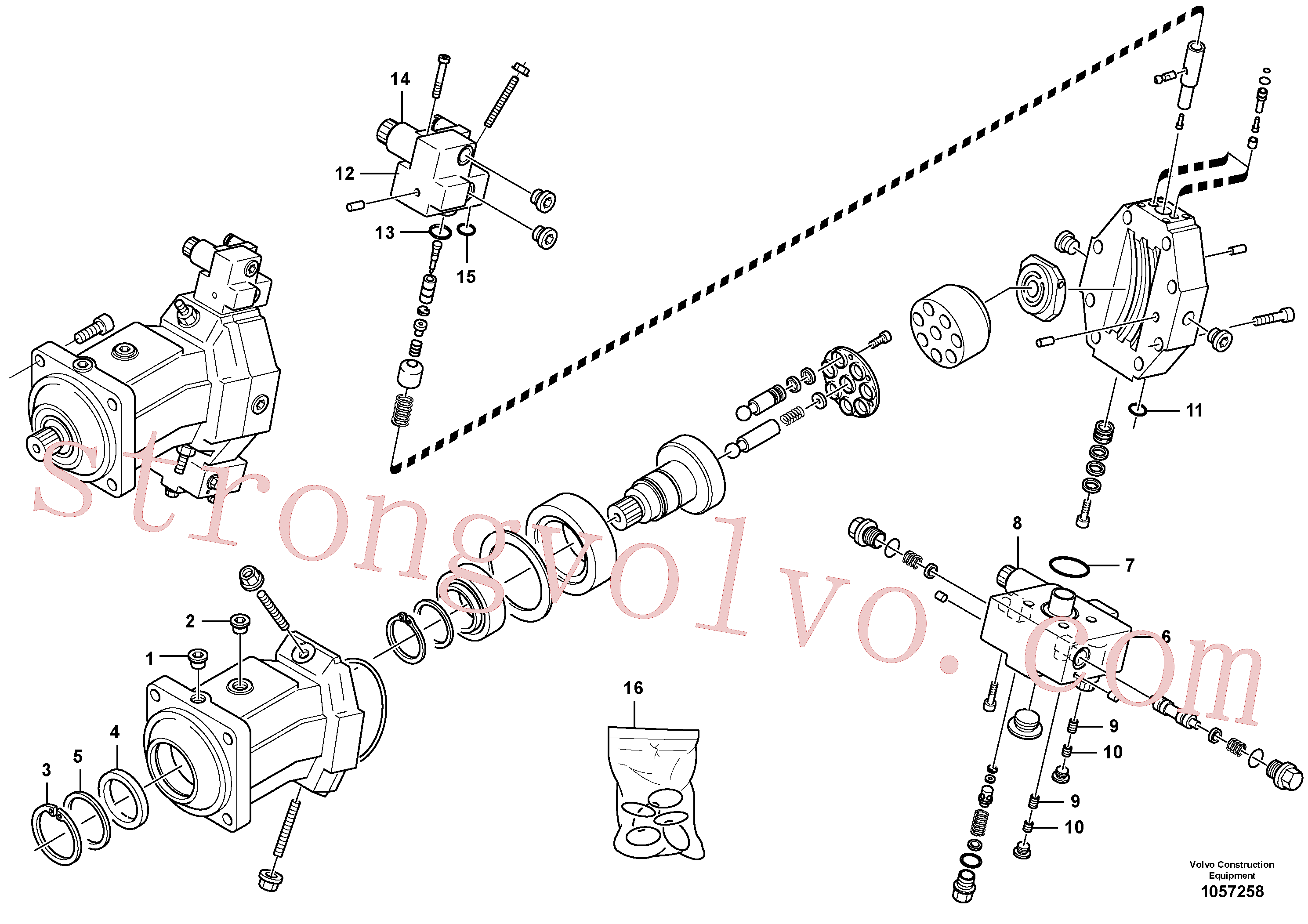 VOE11701470 Volvo Motor de deslocamento variável(1057258 Montagem)