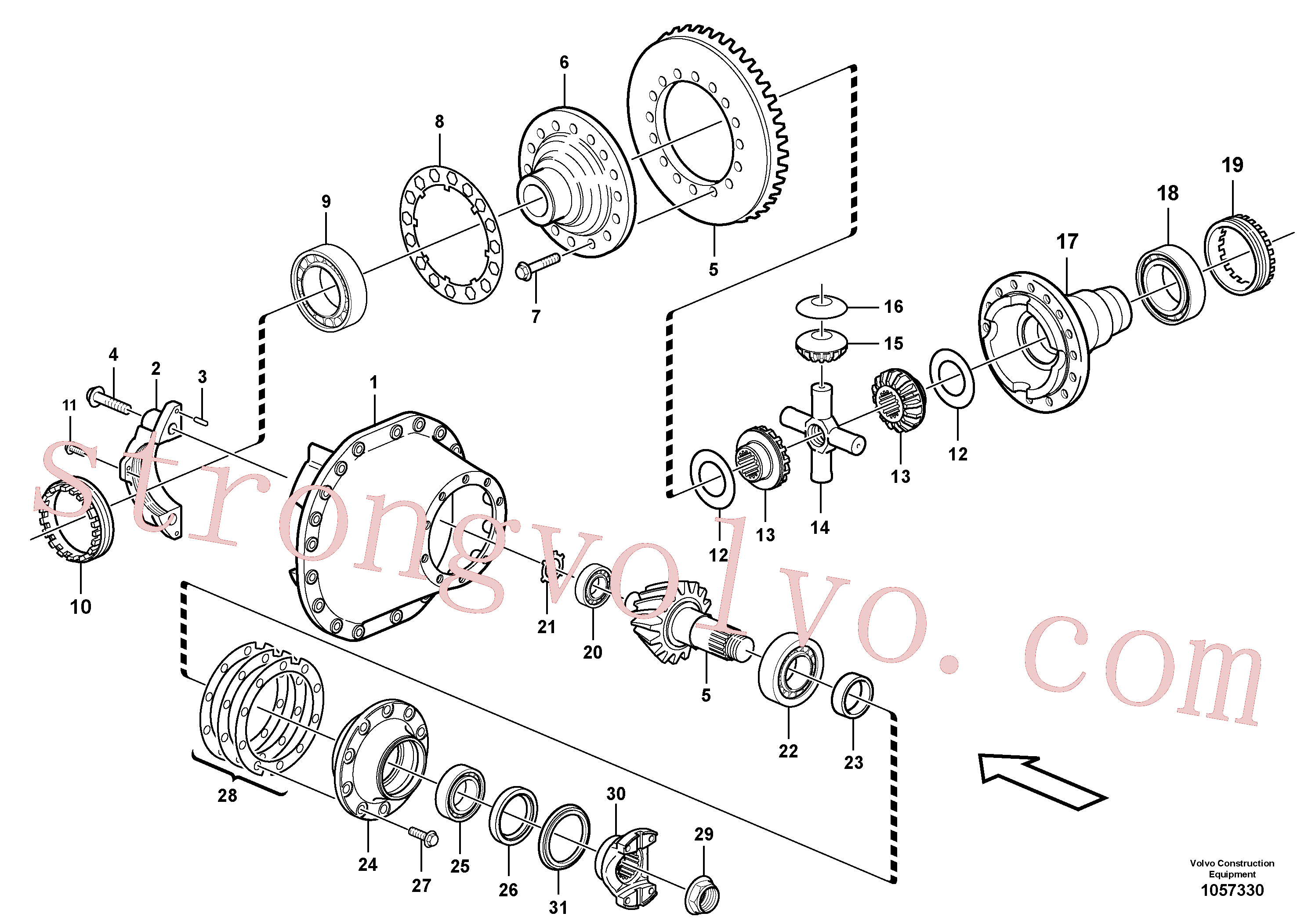 VOE81241945 Parafuso de ajuste Volvo escavadeira