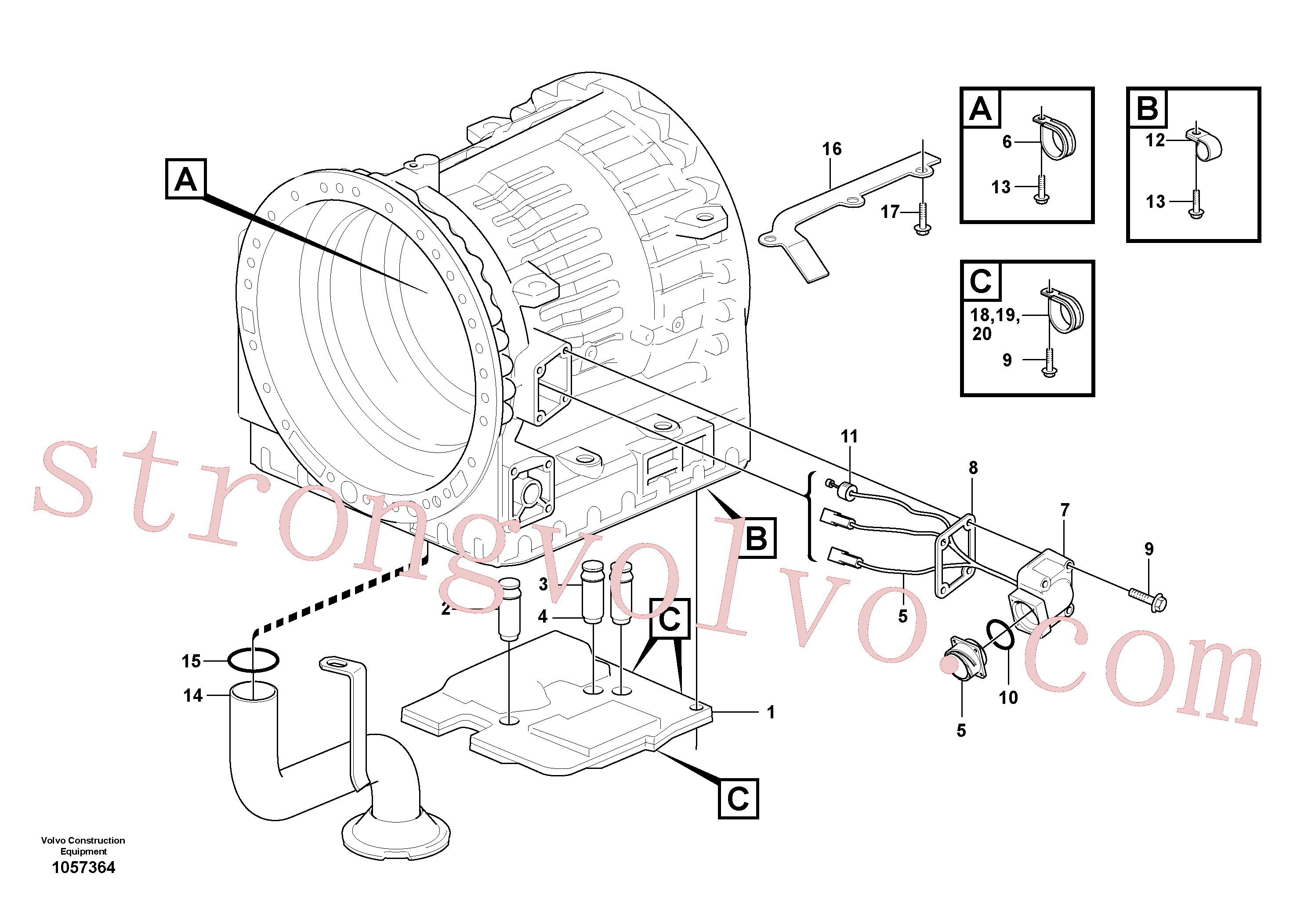 VOE995448 Volvo Sistema de comando com acessórios(1057364 Montagem)