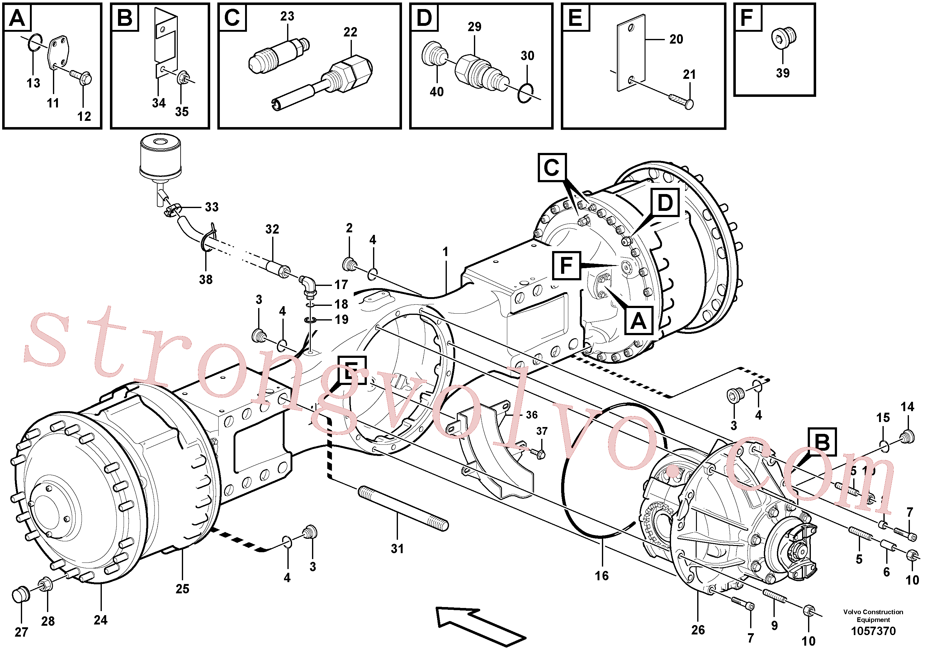VOE11100354 Volvo Eixo planetário, unidade do motor(1057370 Montagem)