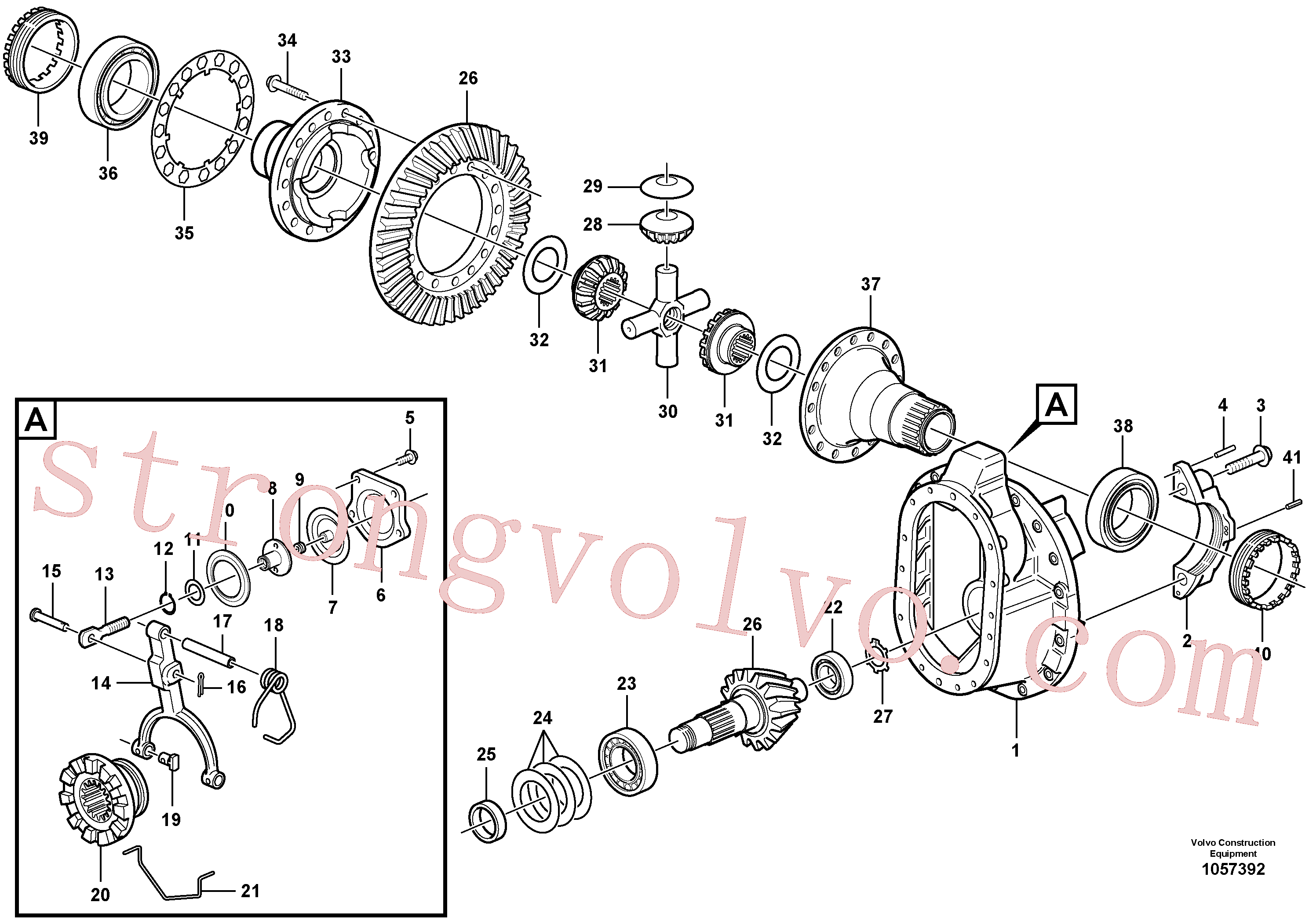 VOE7383988 Volvo Transmissão final(1057392 Montagem)