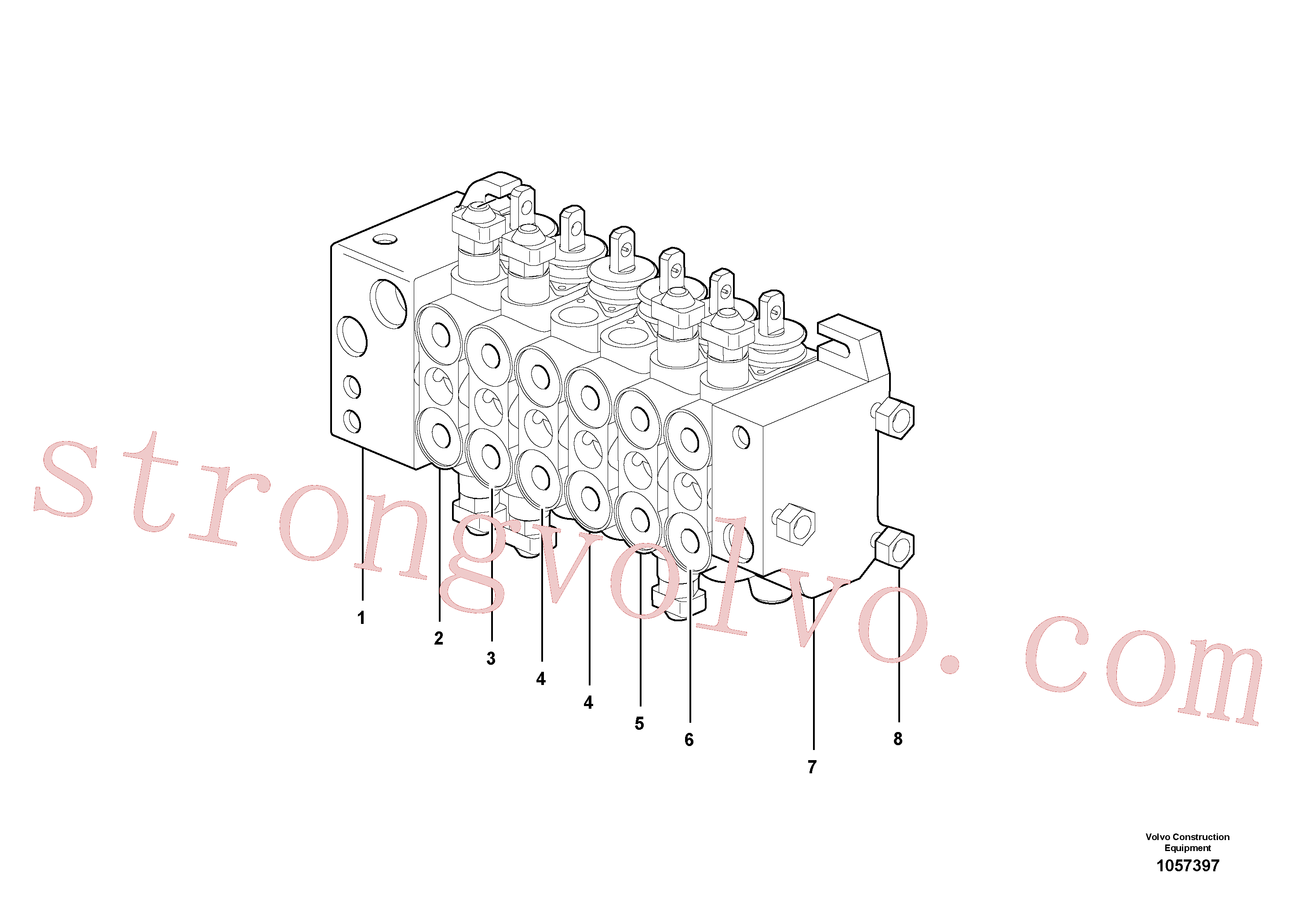 VOE15149805 Volvo Válvula de comando(1057397 Montagem)