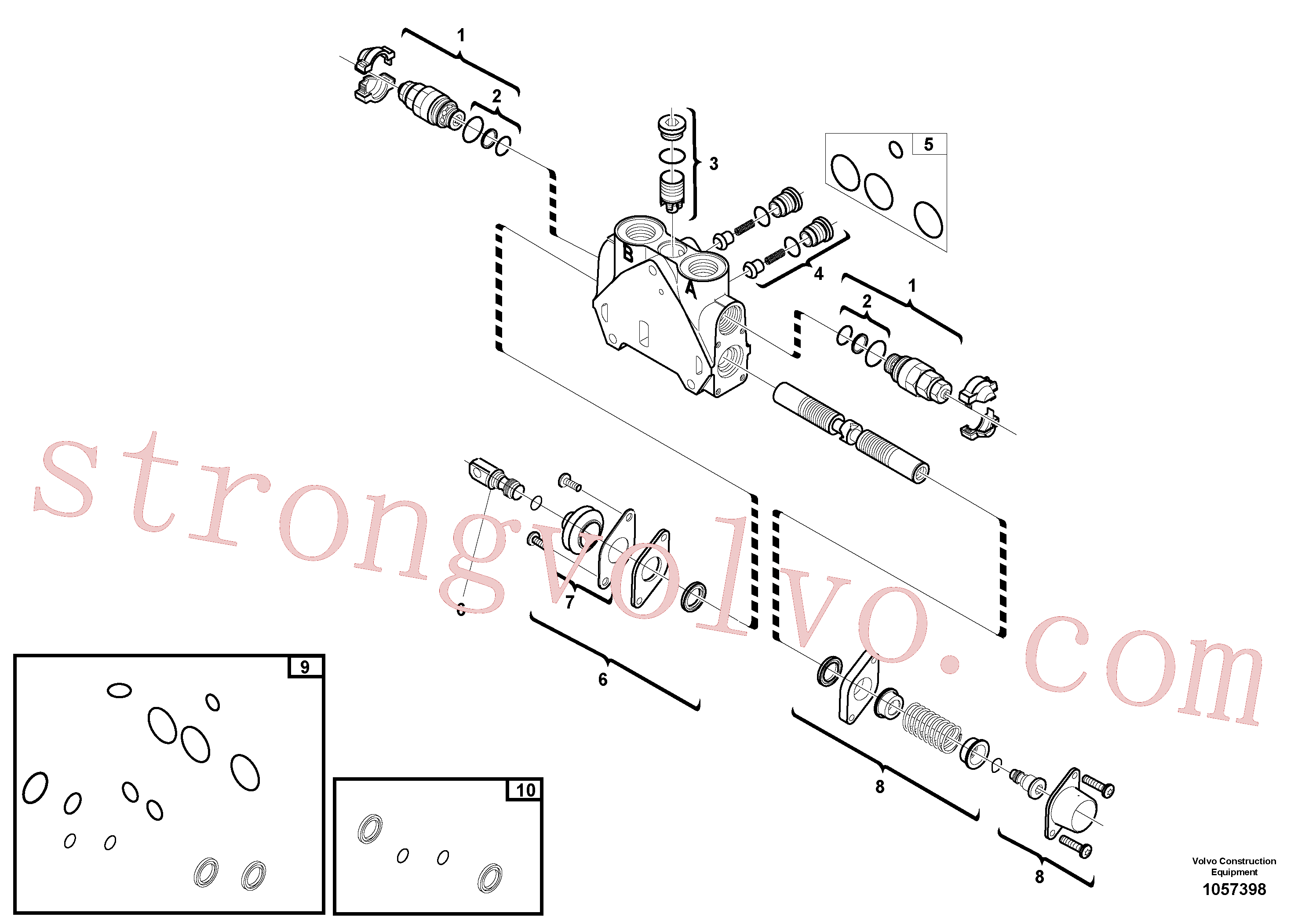 VOE15171623 Volvo Secção da válvula(1057398 Montagem)