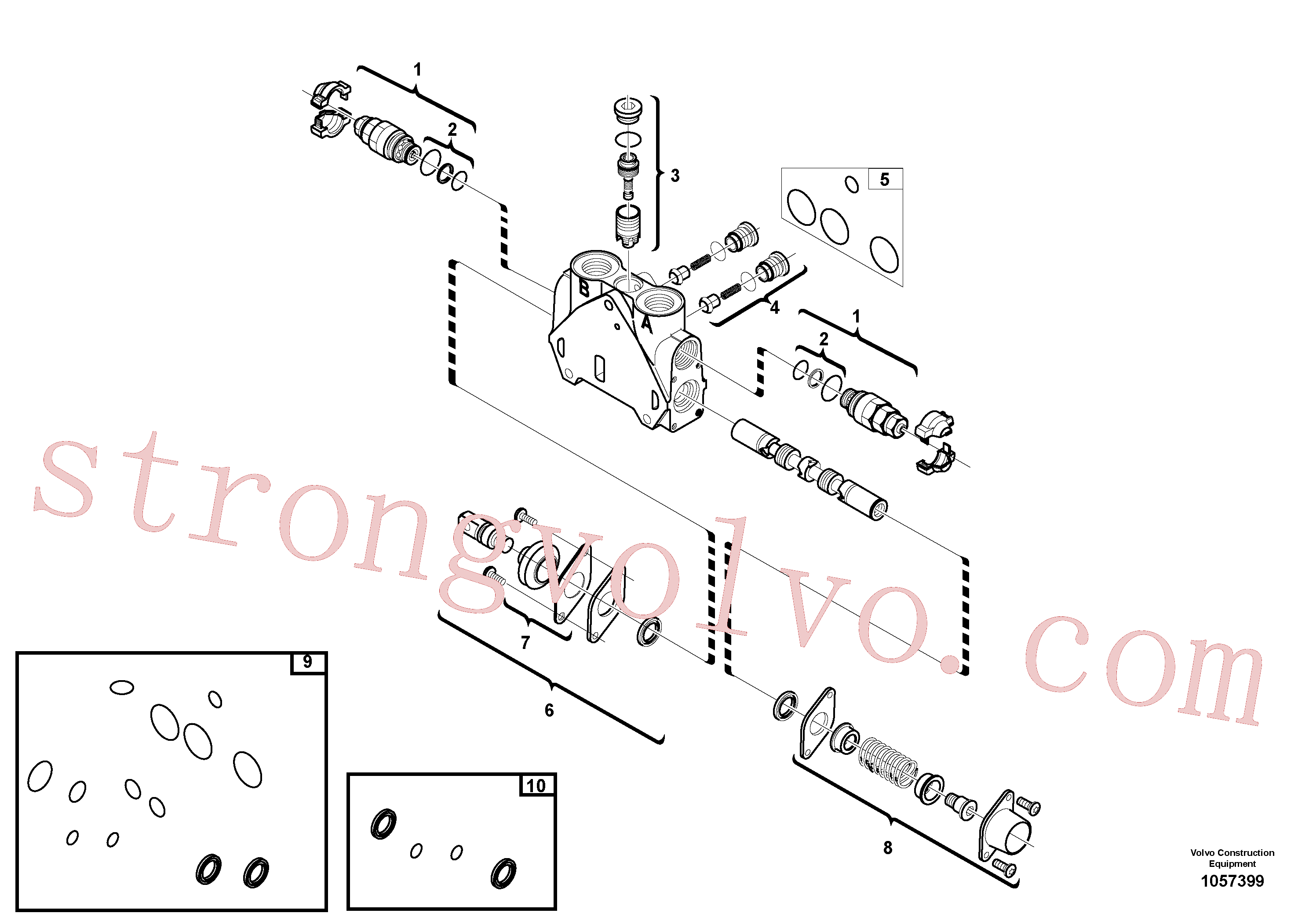 VOE11988526 Volvo Secção da válvula(1057399 Montagem)