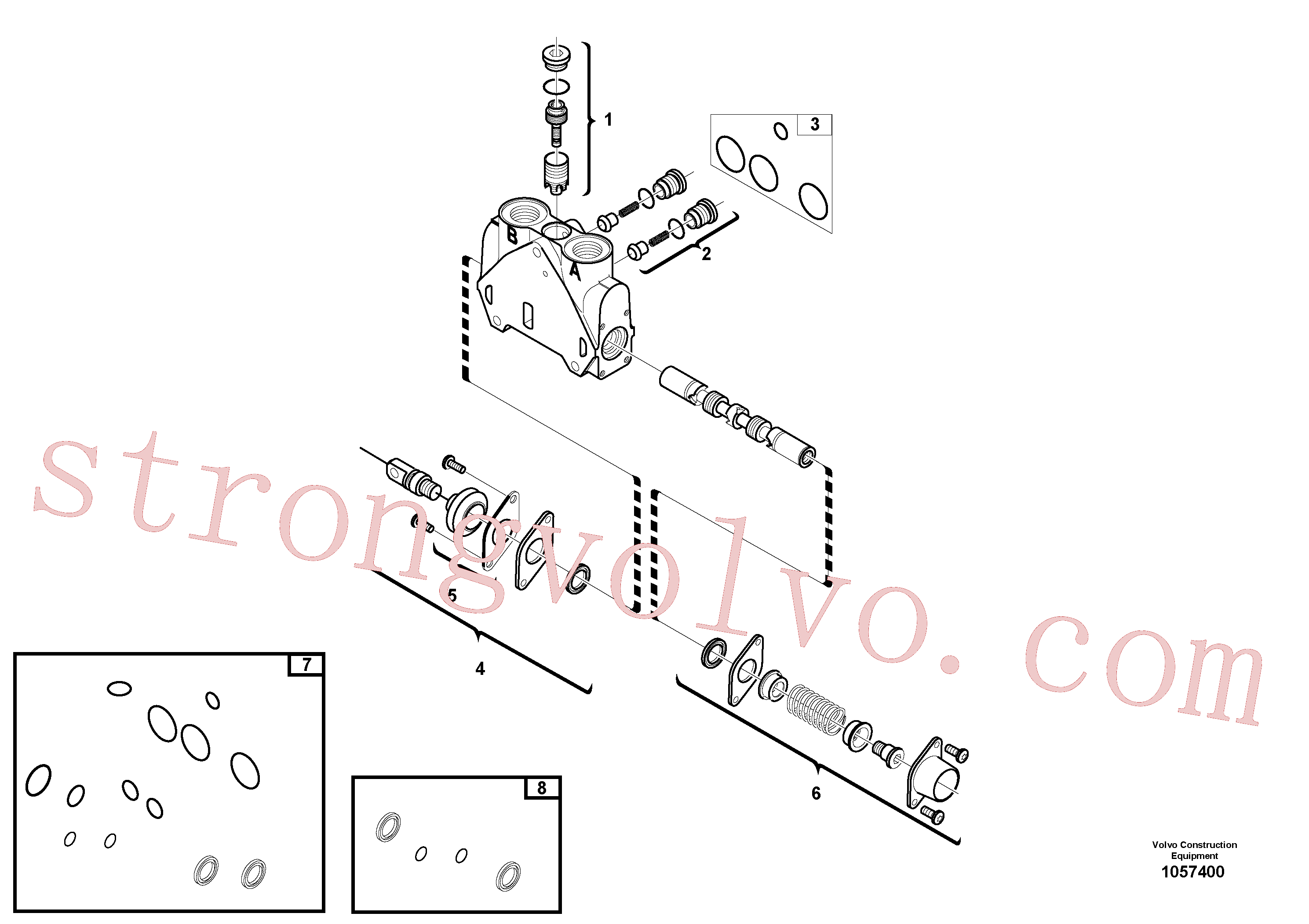 VOE15171623 Volvo Secção da válvula(1057400 Montagem)