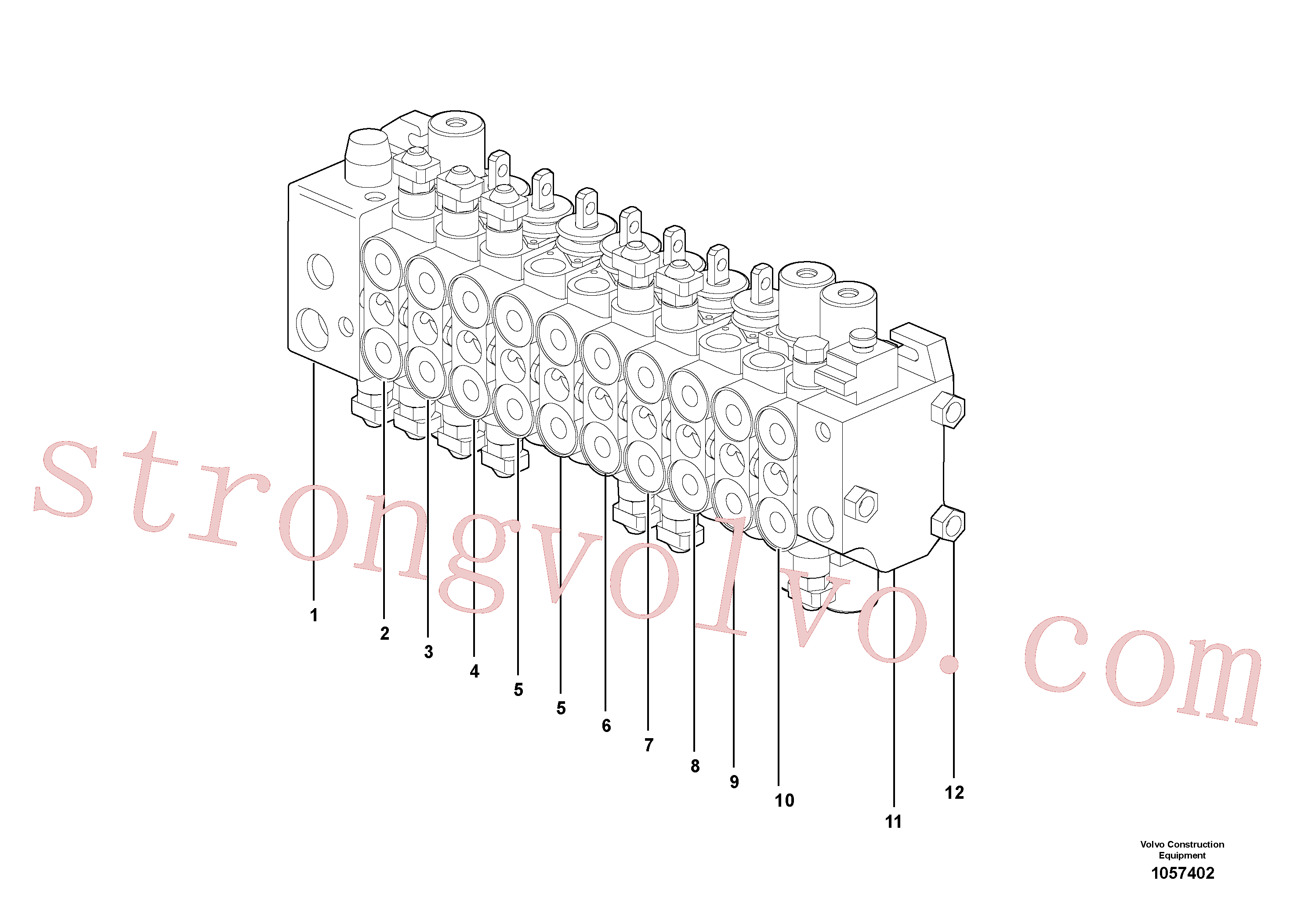 VOE15172058 Volvo Válvula de comando(1057402 Montagem)