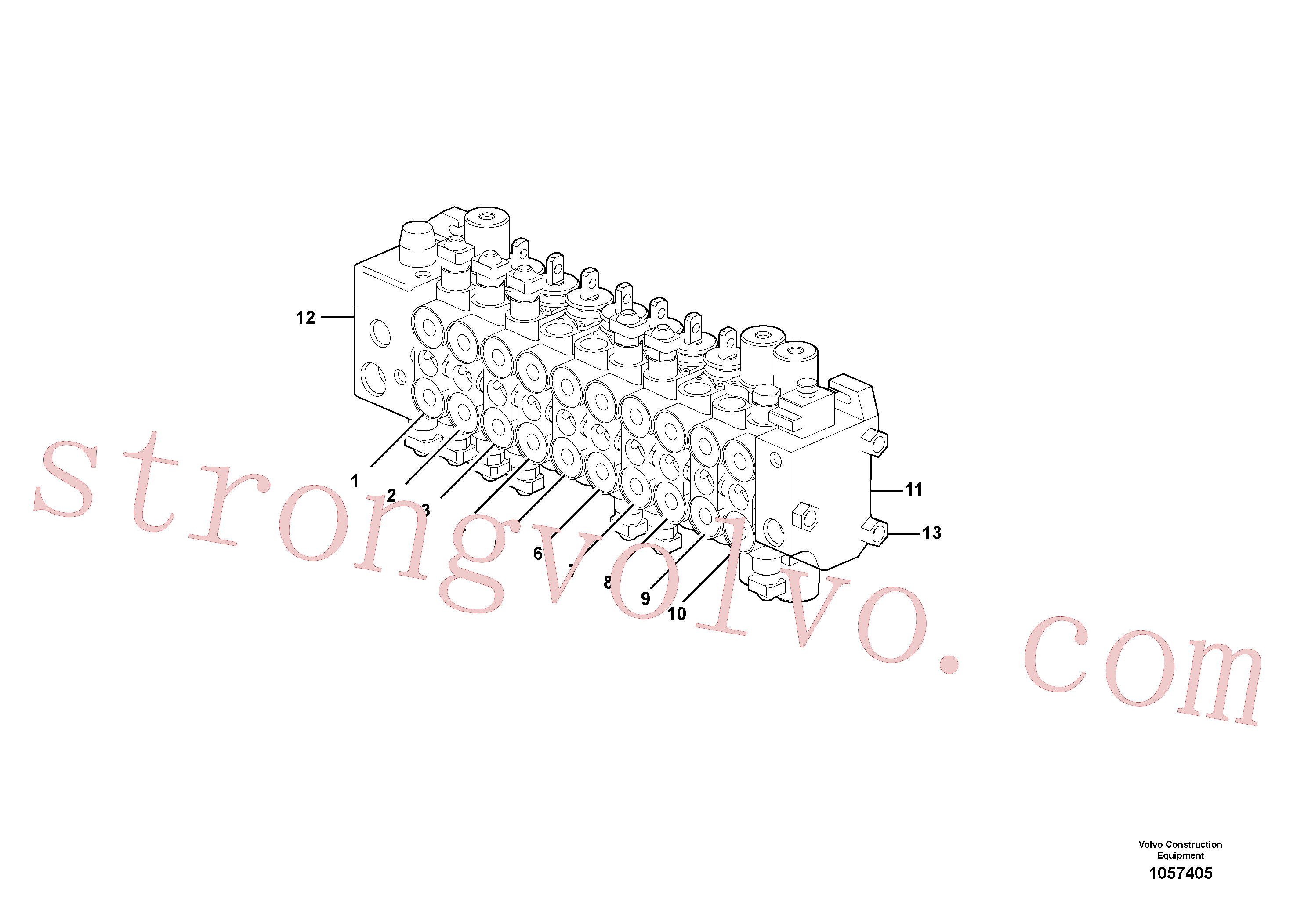 VOE15172058 Volvo Válvula de comando(1057405 Montagem)
