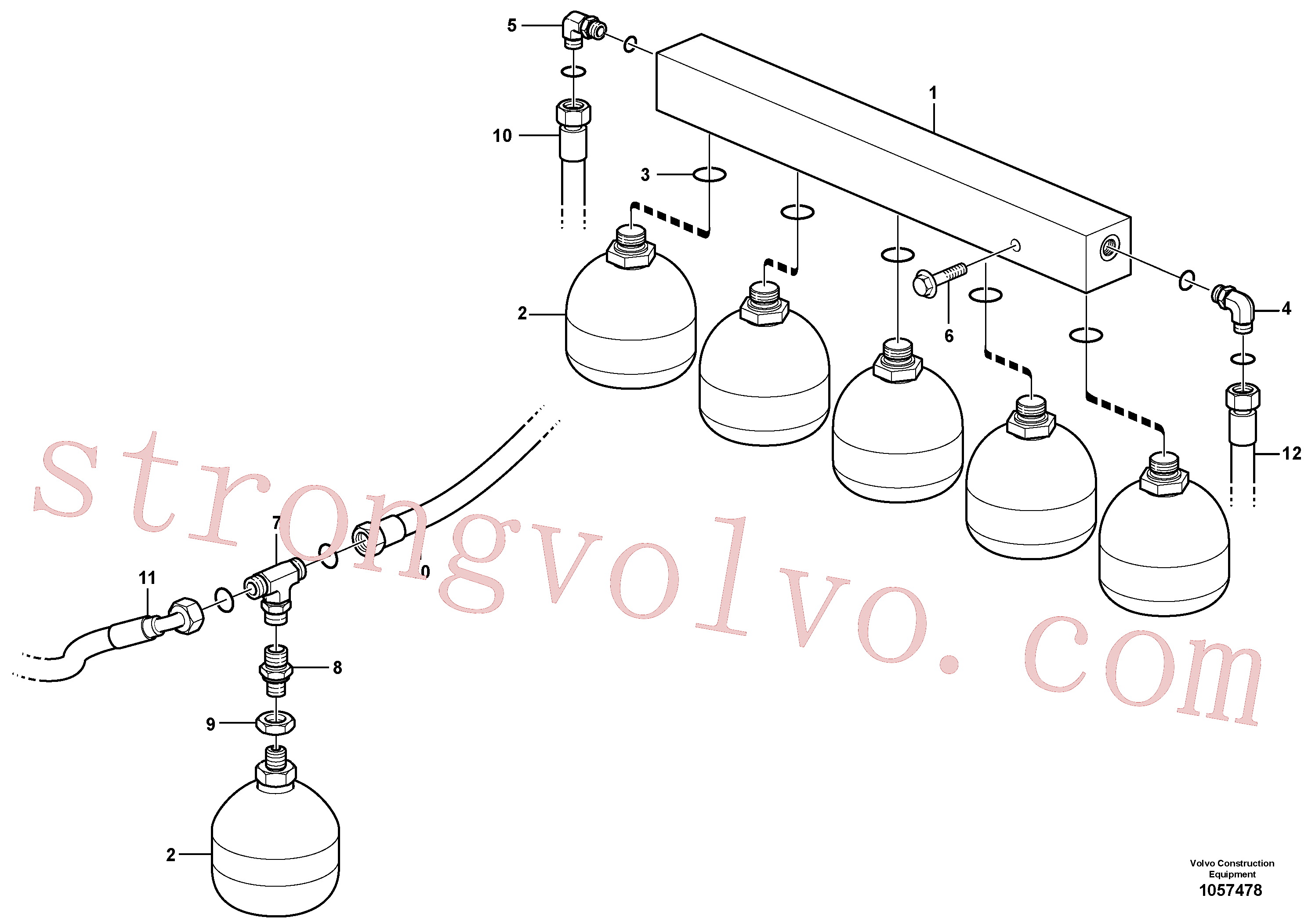 VOE936885 Volvo Sistema de travão hidráulico, unidade do motor(1057478 Montagem)