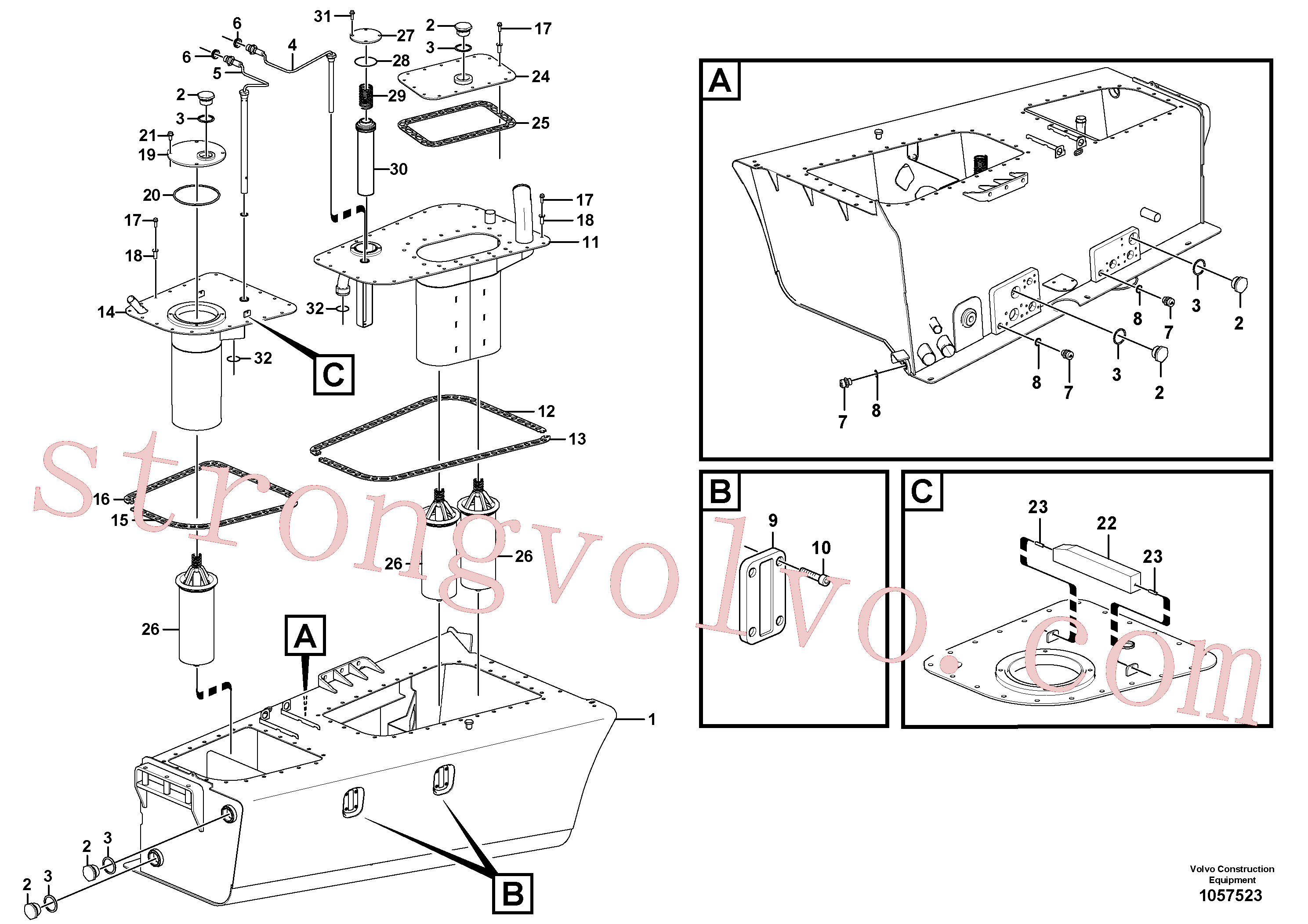 VOE17202021 Volvo Depósito de óleo hidráulico(1057523 Montagem)