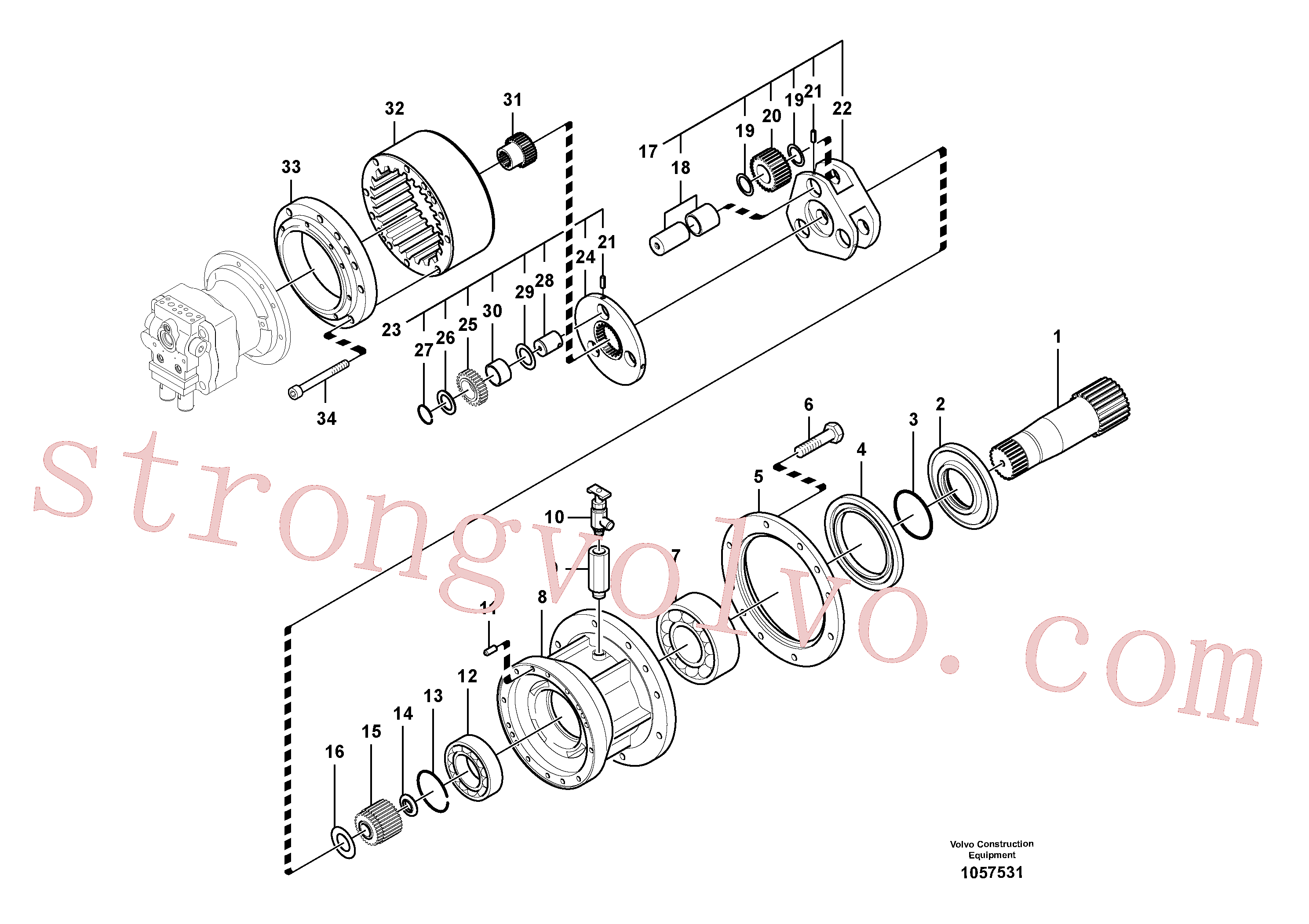 VOE14640027 Volvo Caixa de velocidades rotativa(1057531 Montagem)