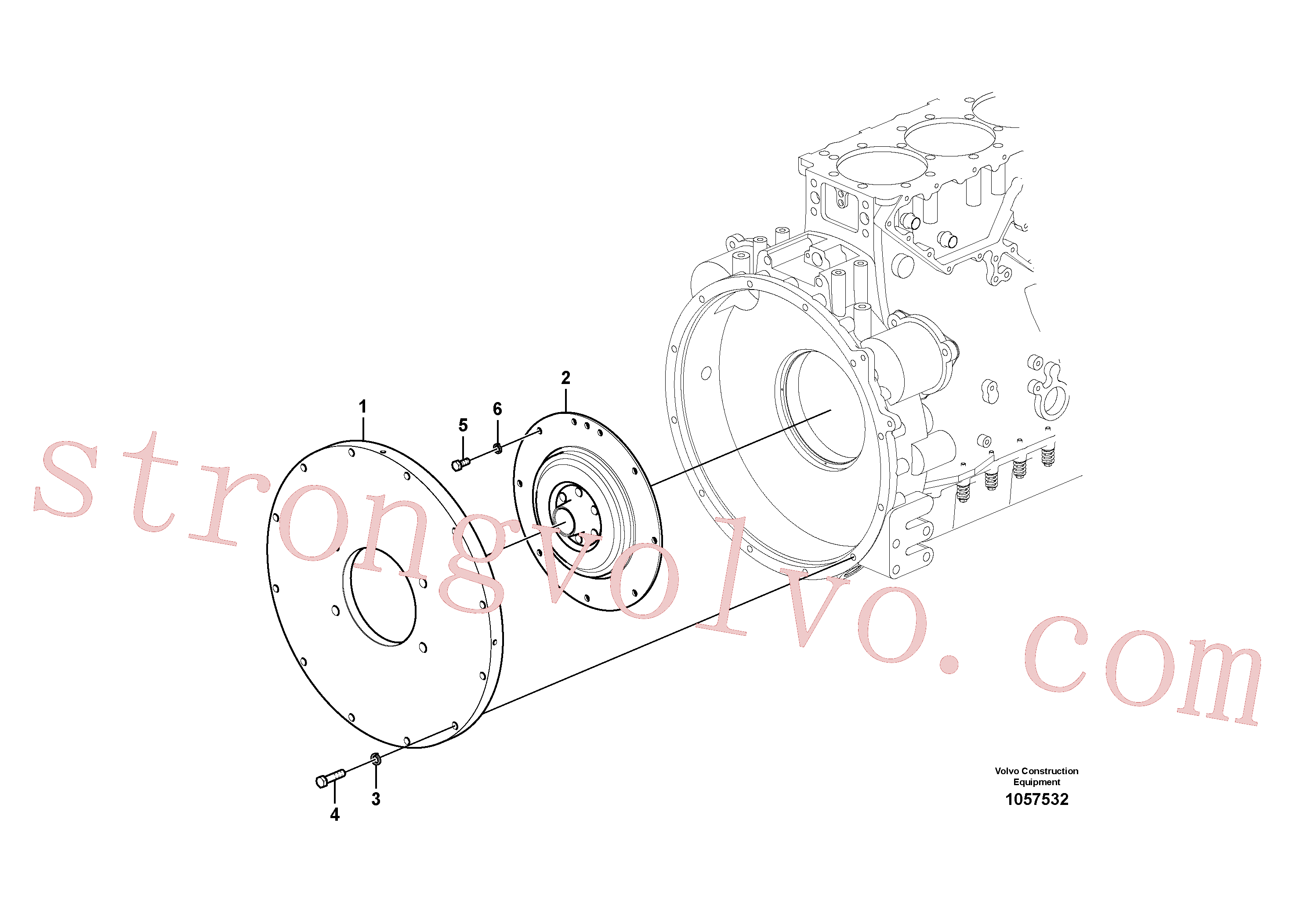 VOE14528378 Volvo Caixa de engrenagens da bomba com peças de montagem(1057532 Montagem)