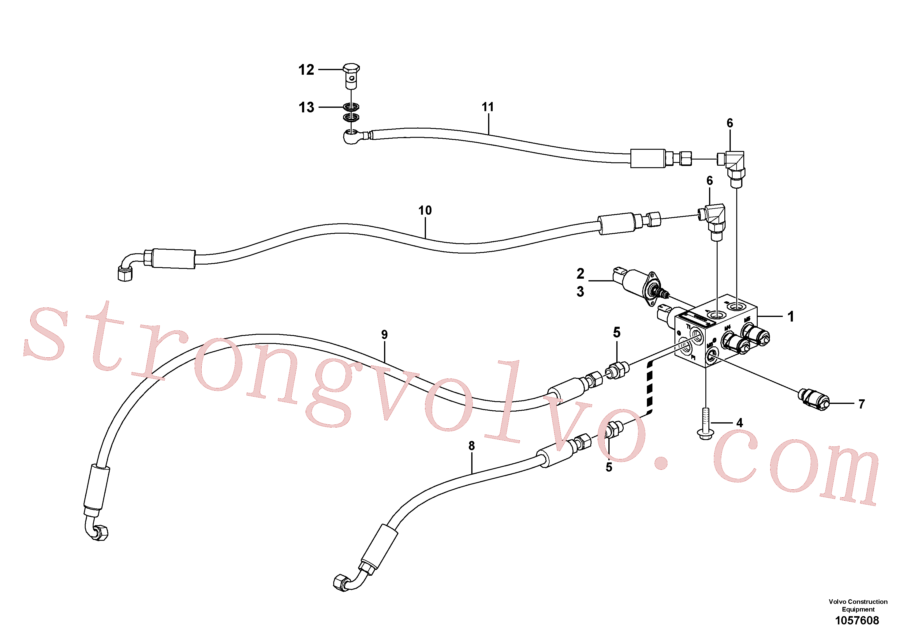 VOE15165436 Volvo Servo-sistema, controlo do reboque basculante(1057608 Montagem)