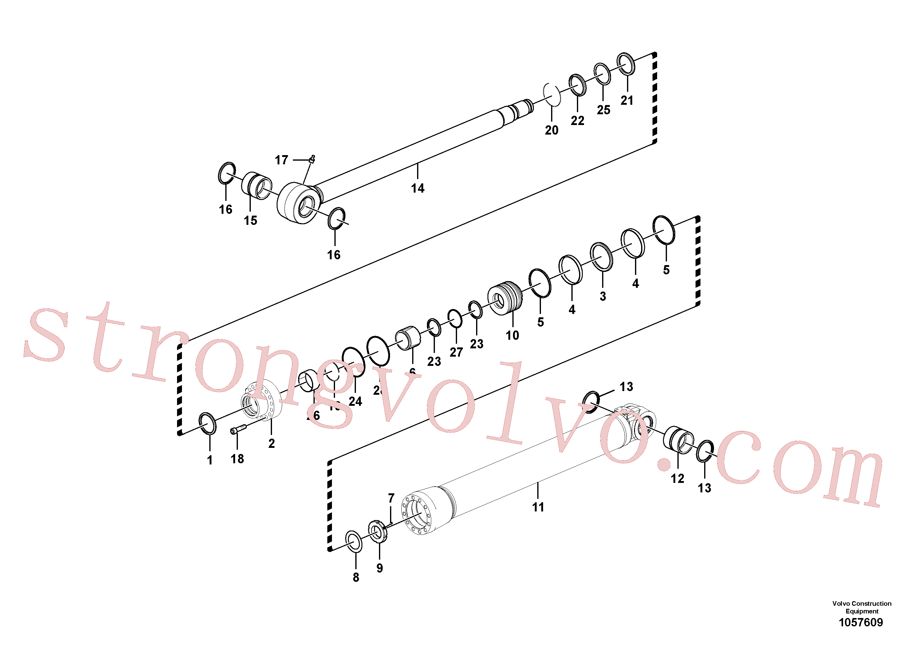 SA1146-08150 Volvo Cilindro de balde(1057609 Montagem)