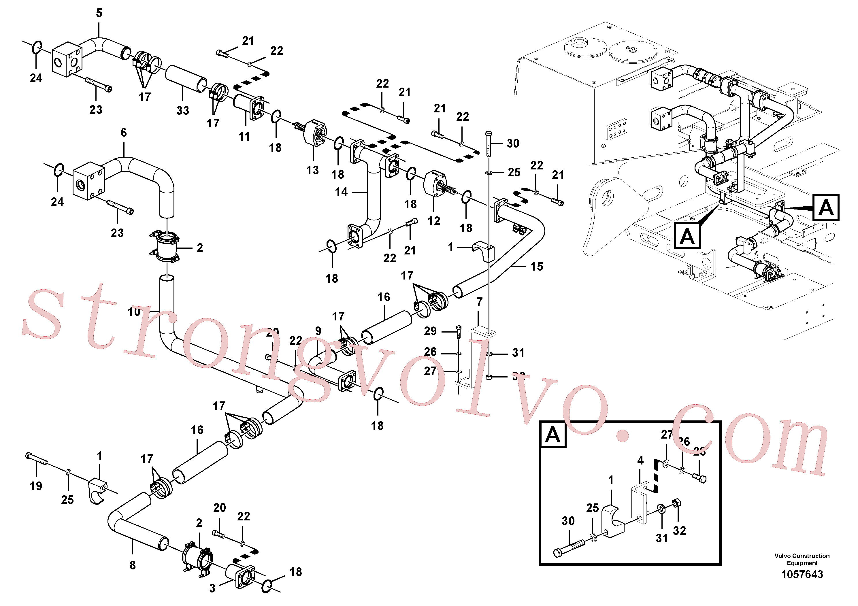 VOE14881383 Volvo Sistema hidráulico, tanque hidráulico para o refrigerador de óleo hidráulico(1057643 Montagem)