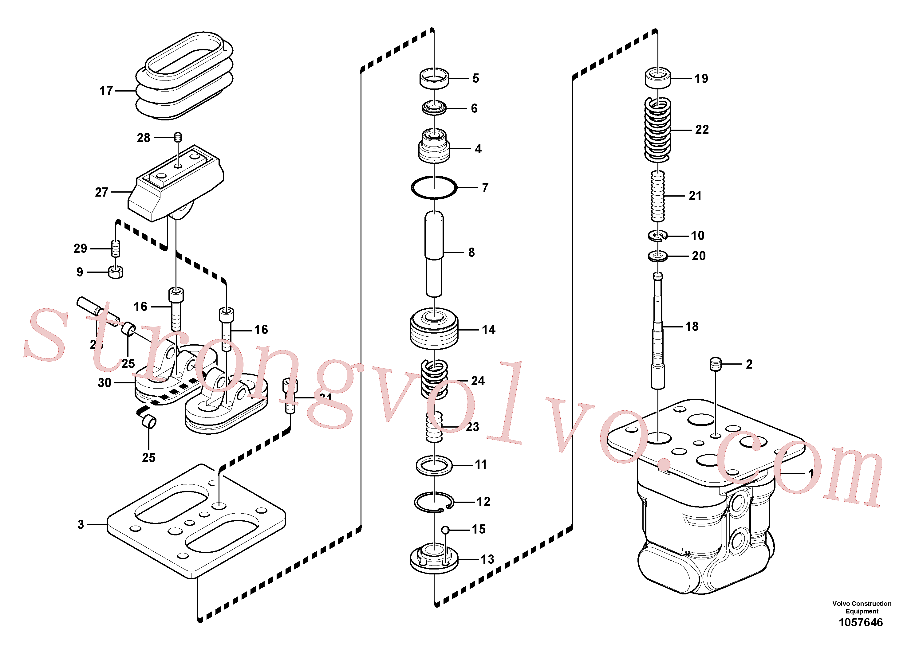 VOE11705990 Volvo Pedal da válvula de comando à distância, motor de curso(1057646 Montagem)