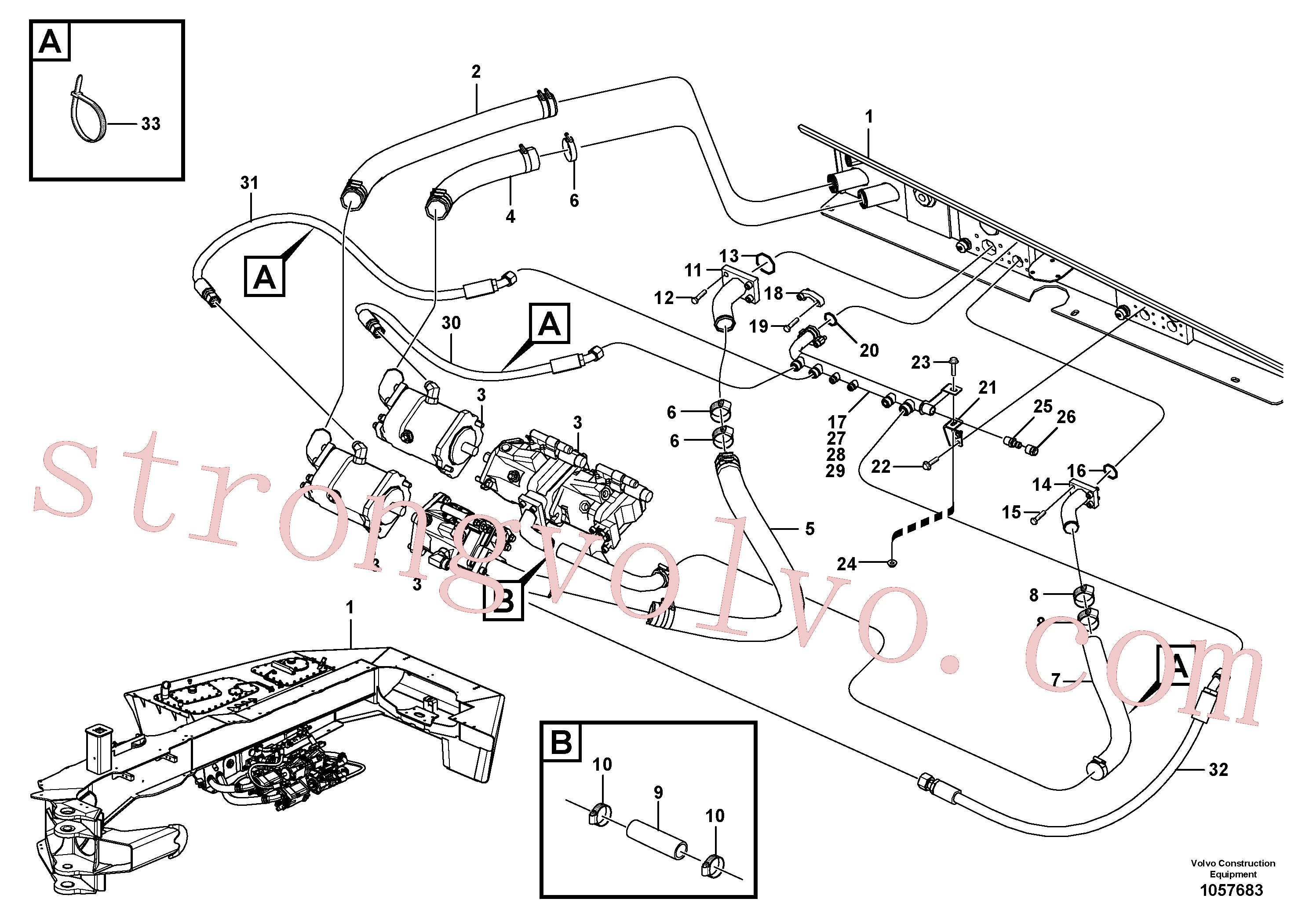 Atacado VOE937874 Mangueira completa Volvo escavadeira