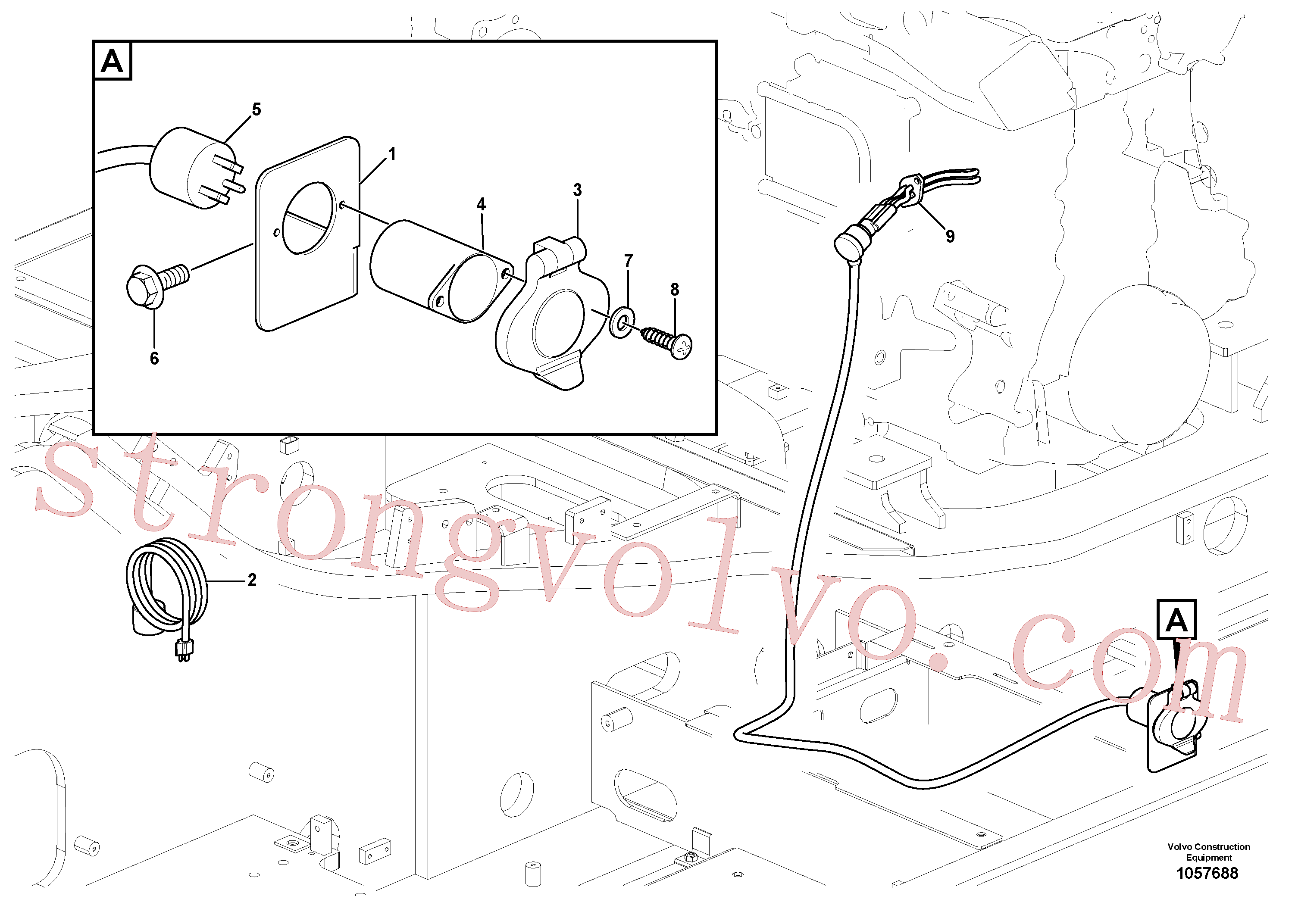 VOE969408 Volvo Aquecedor do bloco do motor(1057688 Montagem)