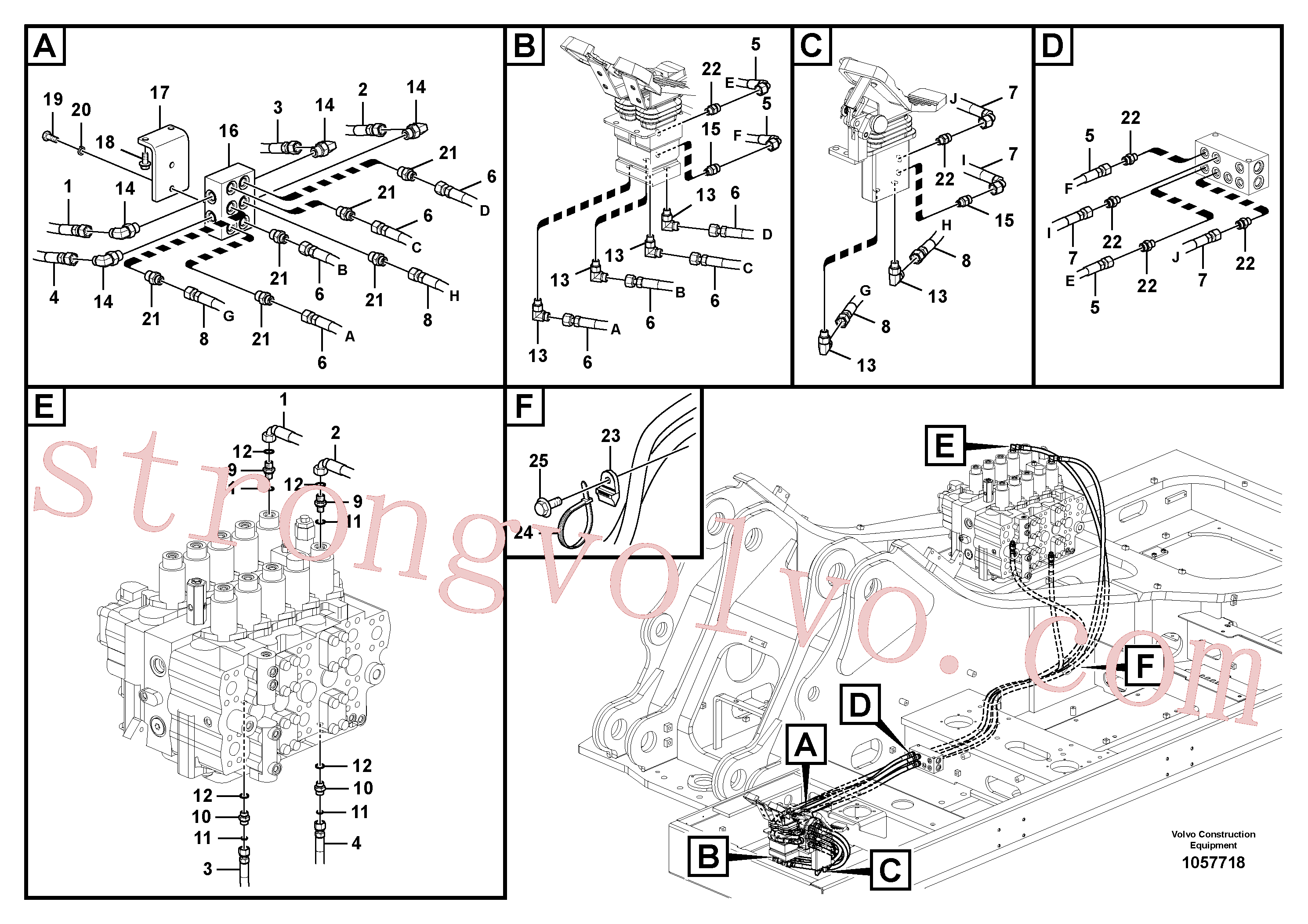 VOE14533822 Volvo Sistema servomotor, válvula de comando para pedal da válvula de comando(1057718 Montagem)