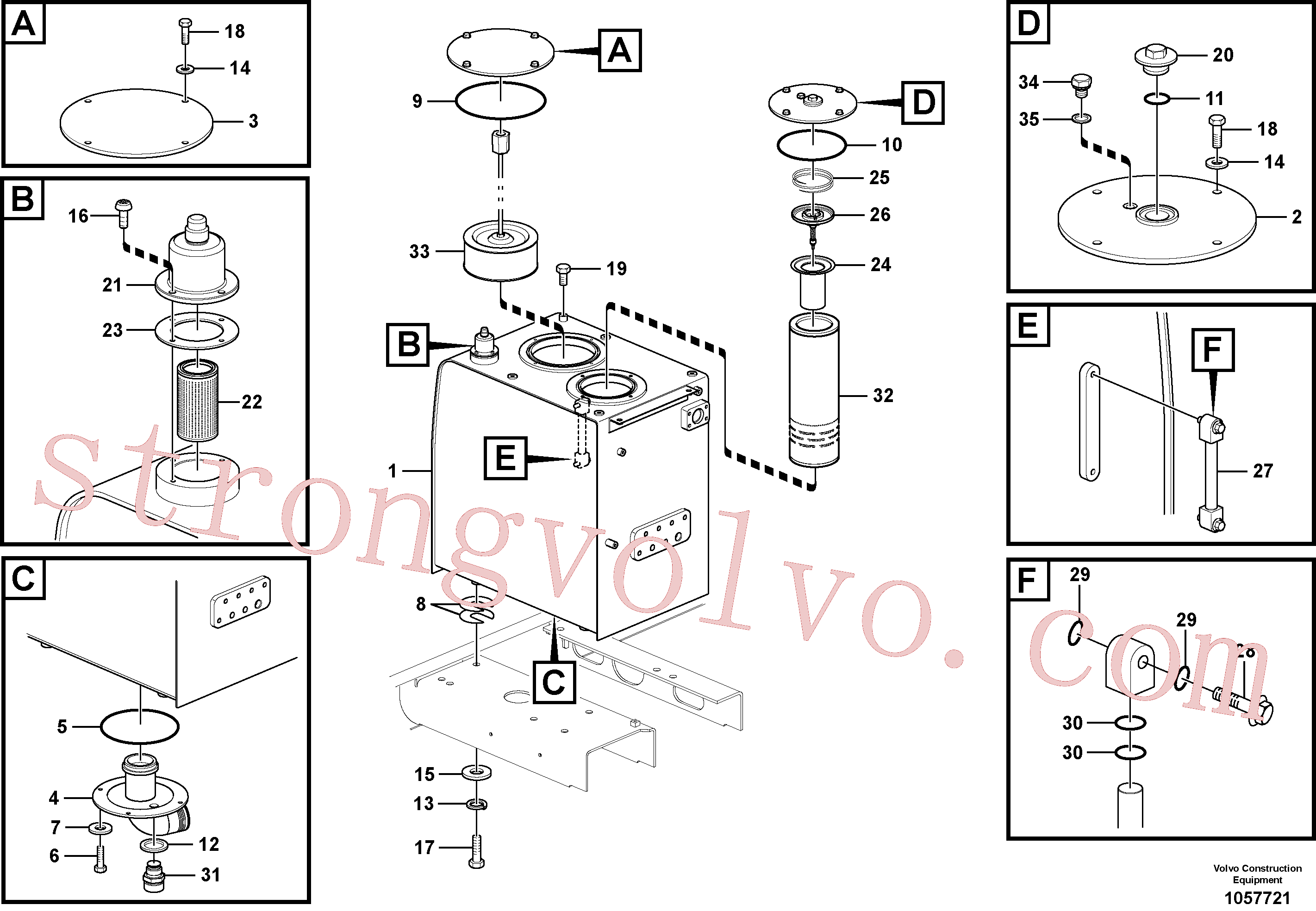 VOE14524761 Volvo Depósito de óleo hidráulico(1057721 Montagem)