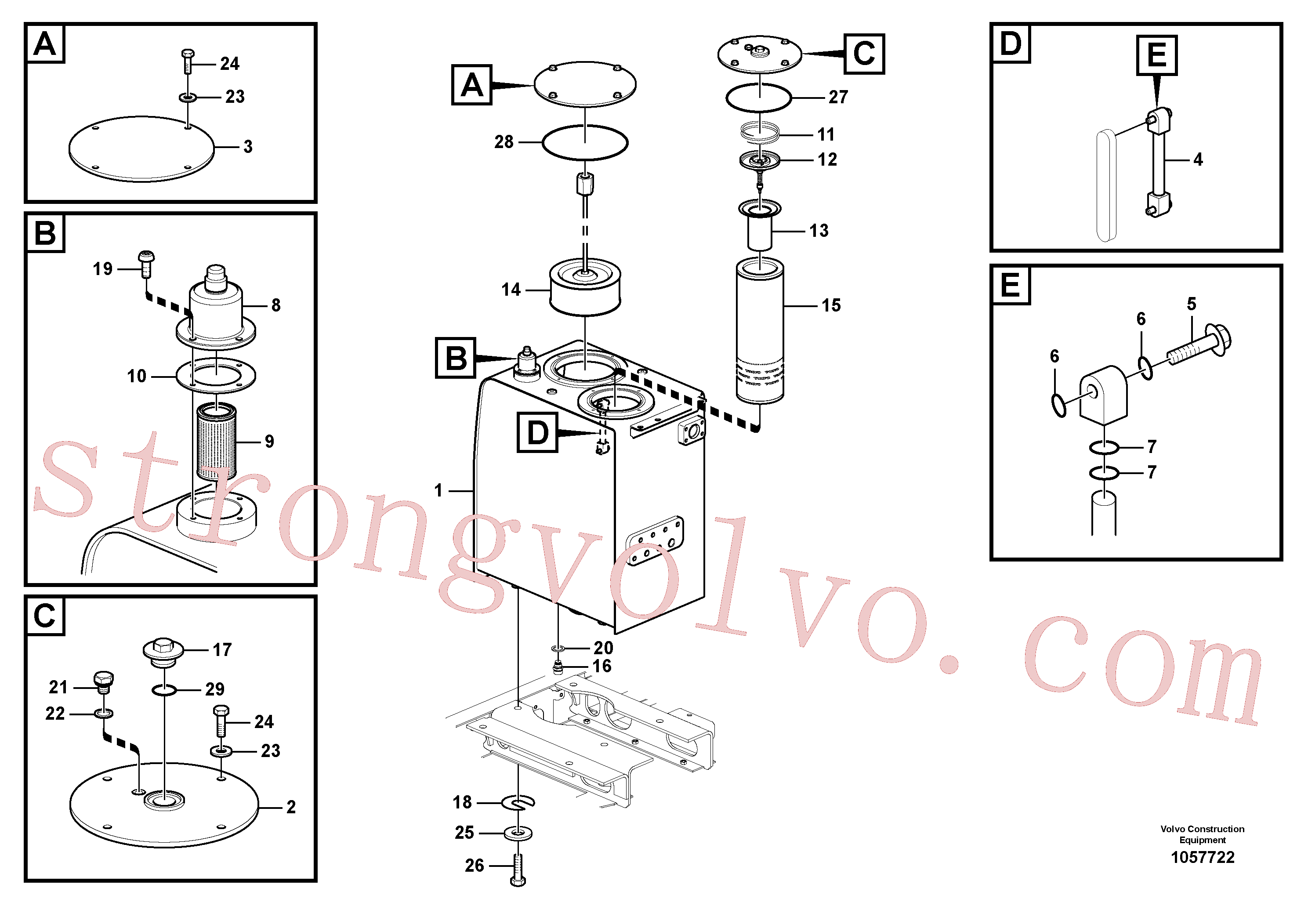 VOE14543340 Volvo Depósito de óleo hidráulico(1057722 Montagem)