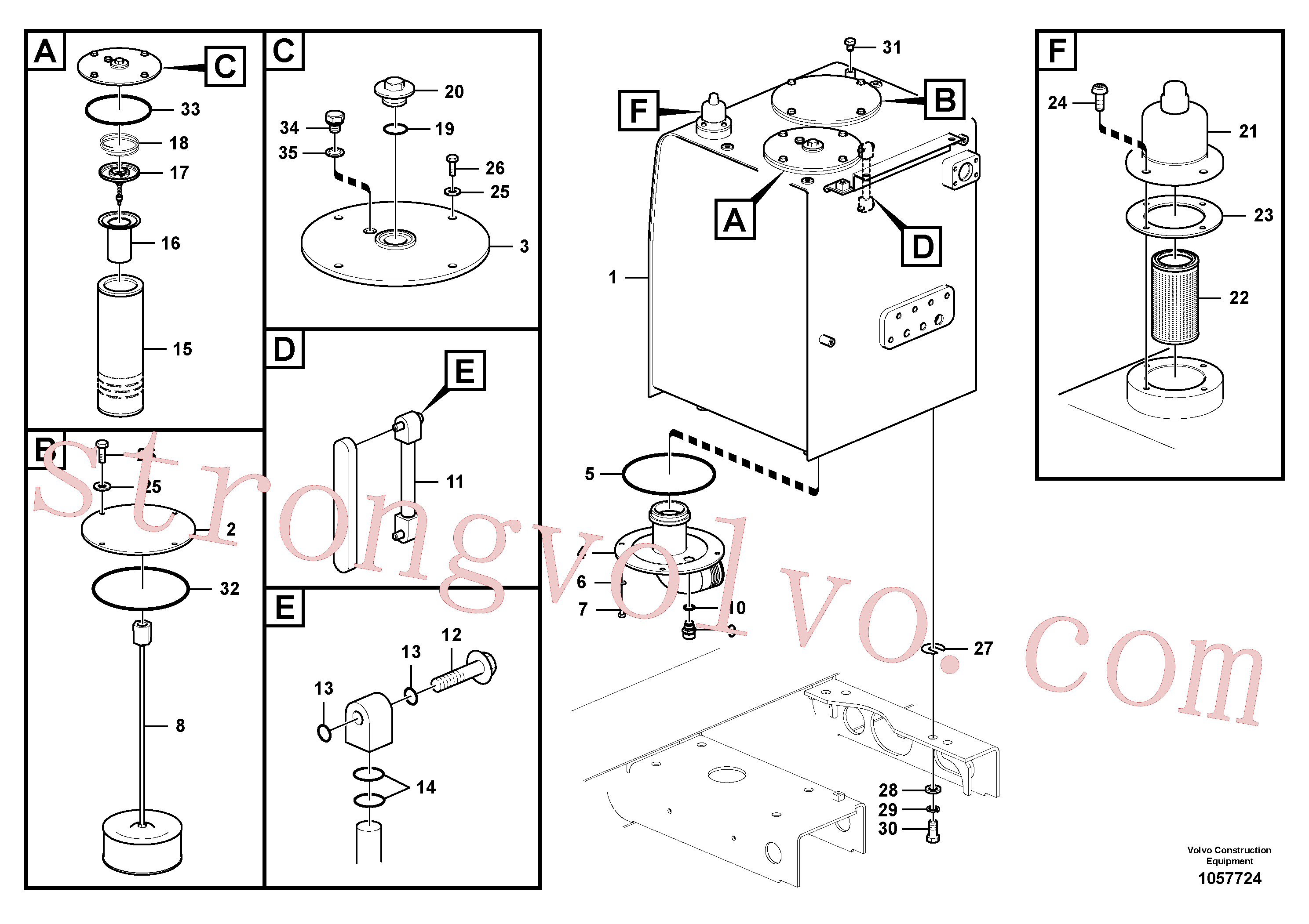 VOE14672144 Volvo Depósito de óleo hidráulico(1057724 Montagem)