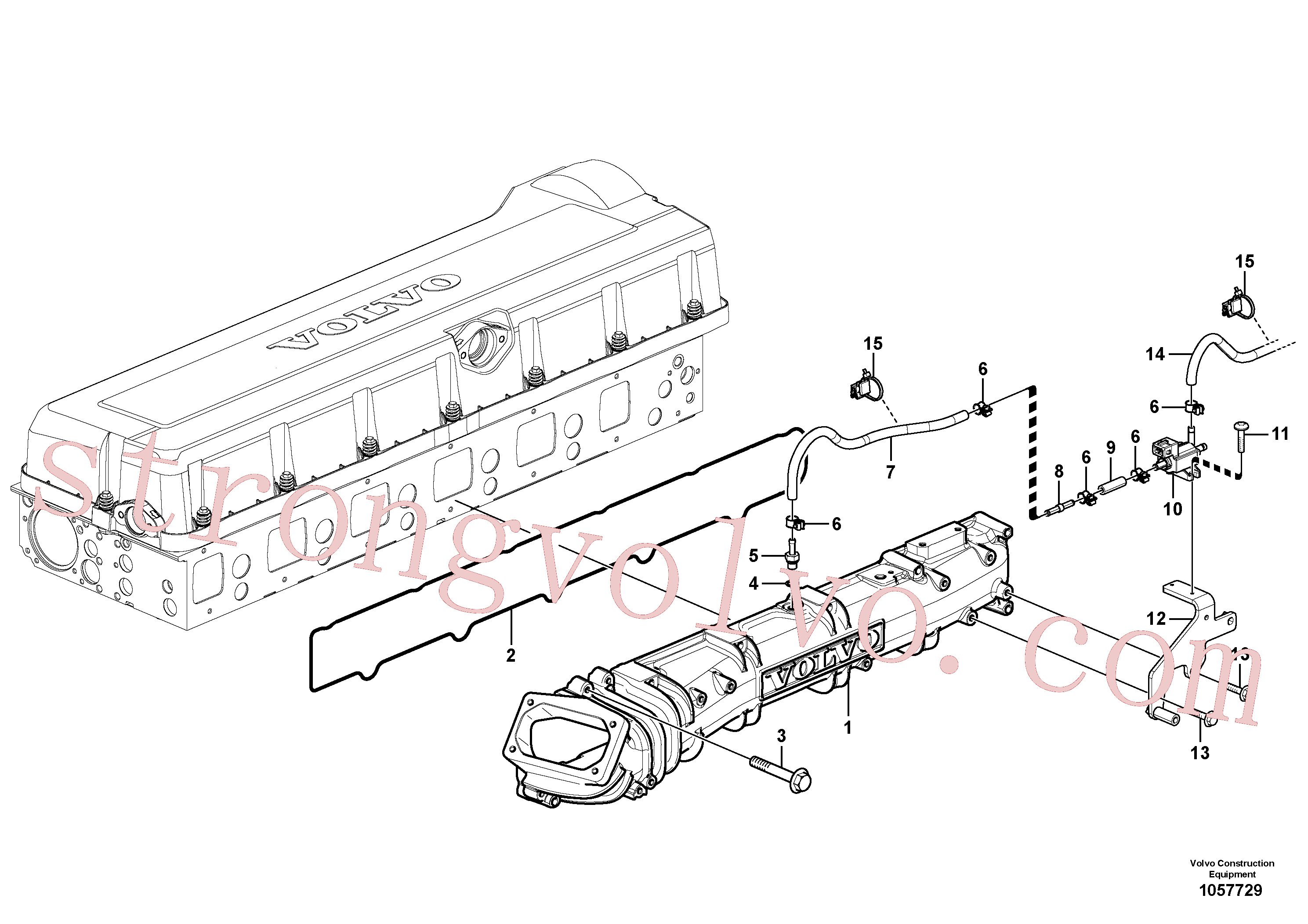 VOE13975269 Volvo Colector de admissão(1057729 Montagem)
