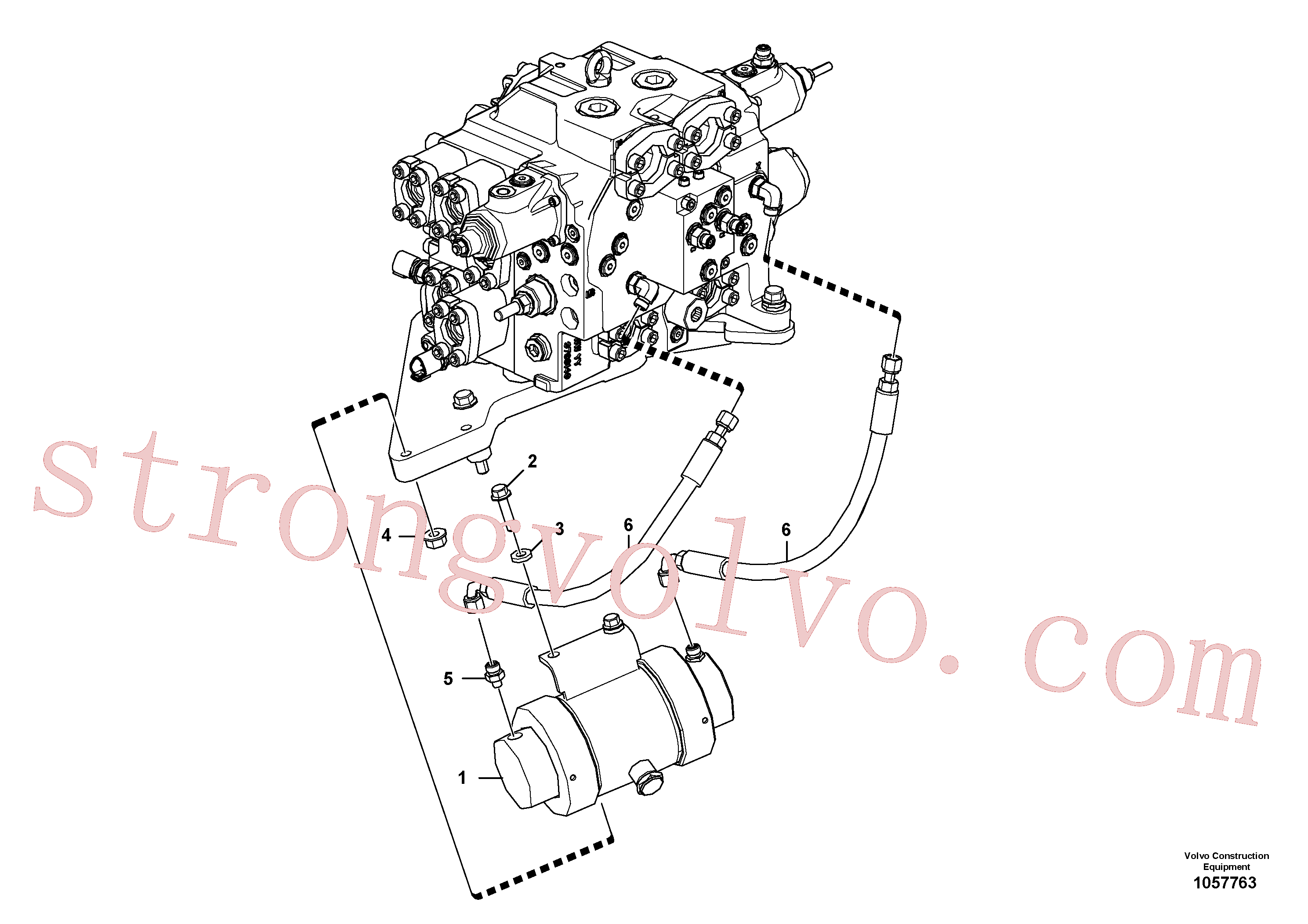 VOE935760 Volvo Cilindro amortecedor com acessórios(1057763 Montagem)