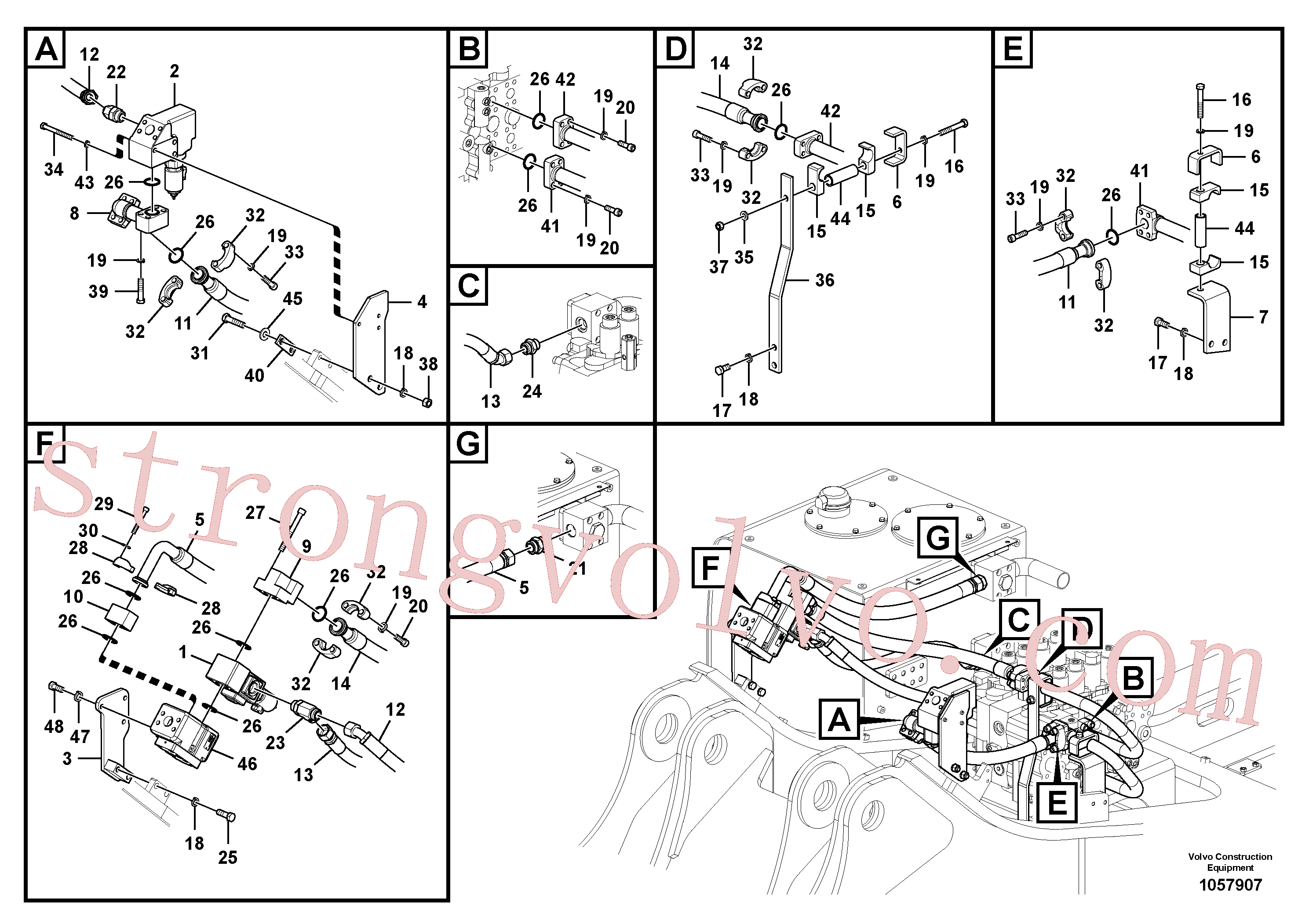 VOE937818 Volvo Hidráulica de serviço, martelo e cortador para topo(1057907 Montagem)