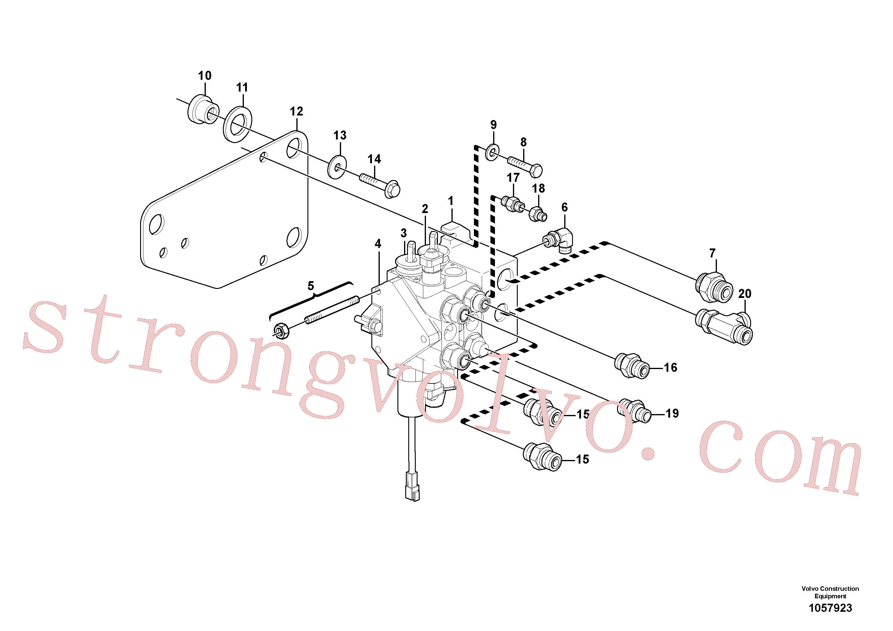 VOE11712895 Volvo Corpo da válvula com acessórios(1057923 Montagem)