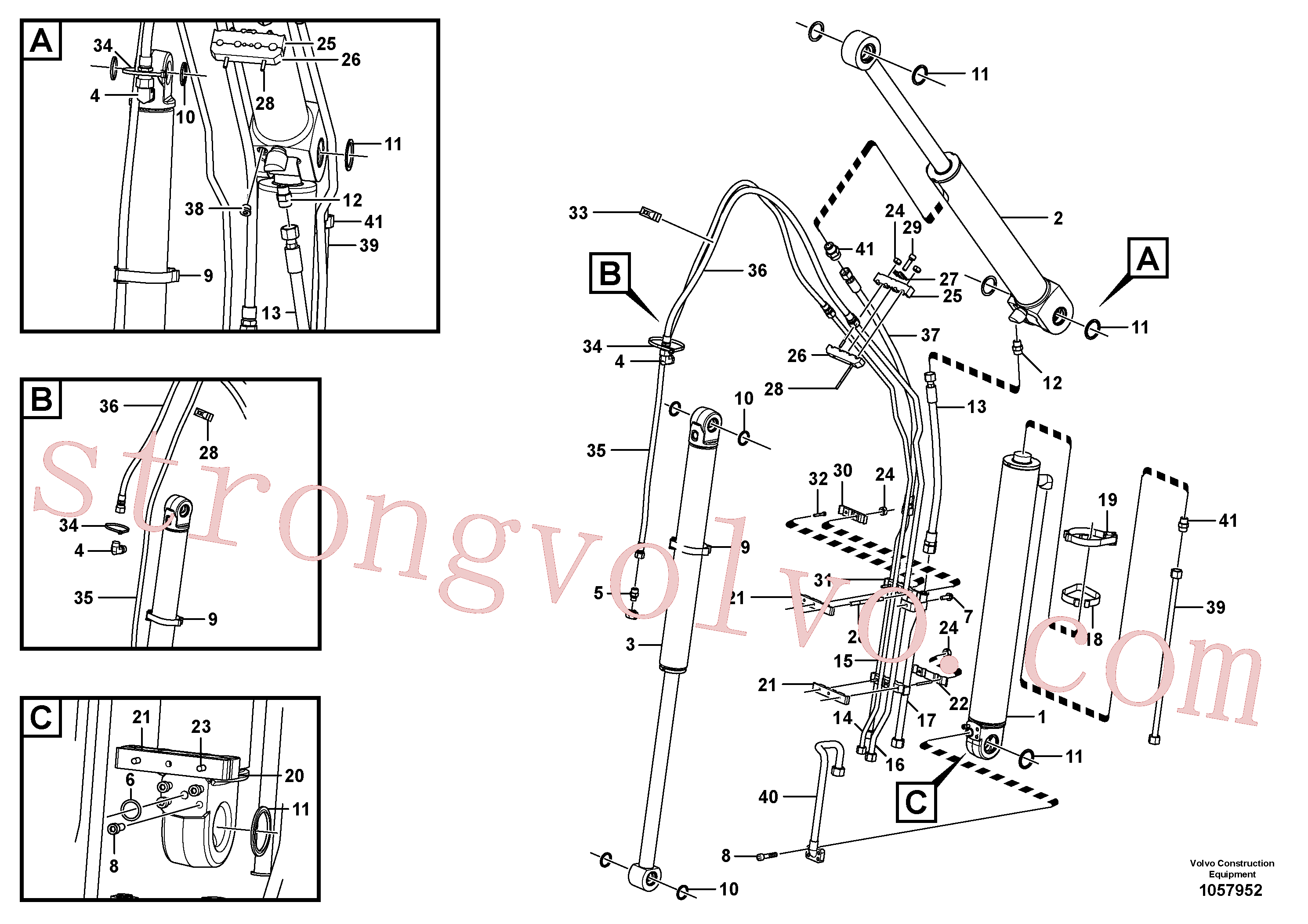 VOE13949927 Volvo Sistema hidráulico, escavadora(1057952 Montagem)