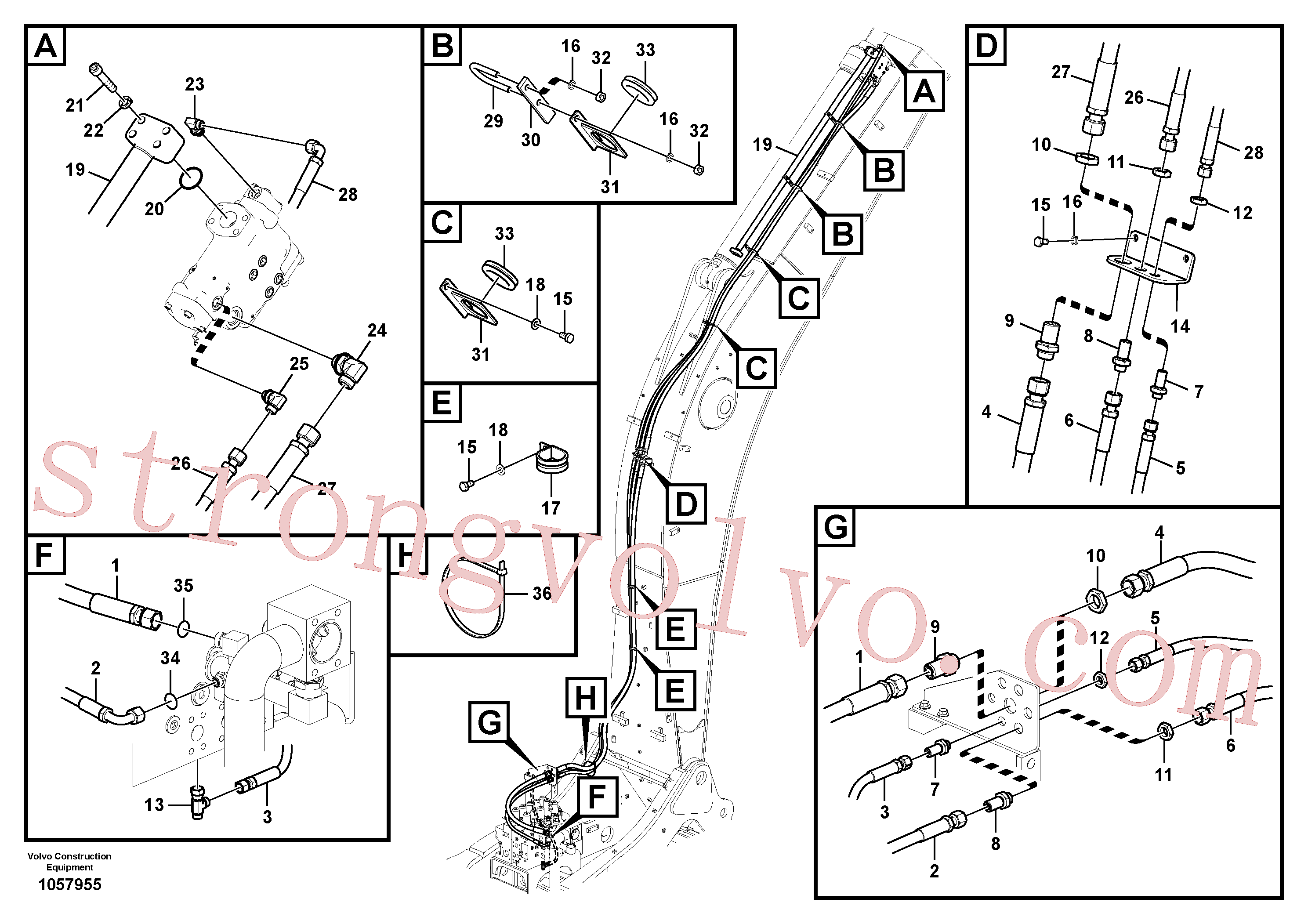 Volvo VOE936247 Mangueira completa Volvo Acessórios para escavadeira