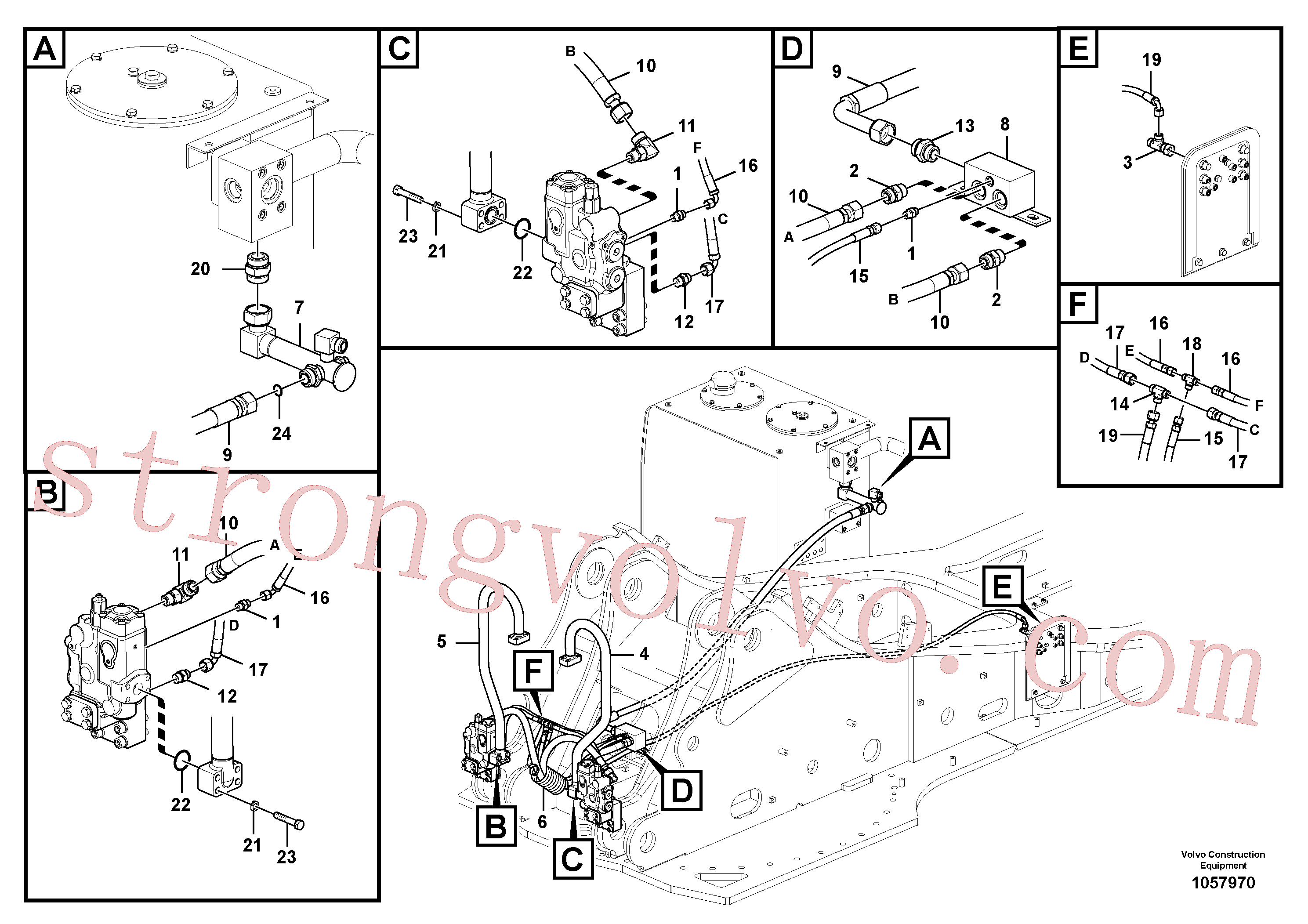 VOE14573695 Volvo Hidráulica de serviço, ruptura da lança(1057970 Montagem)