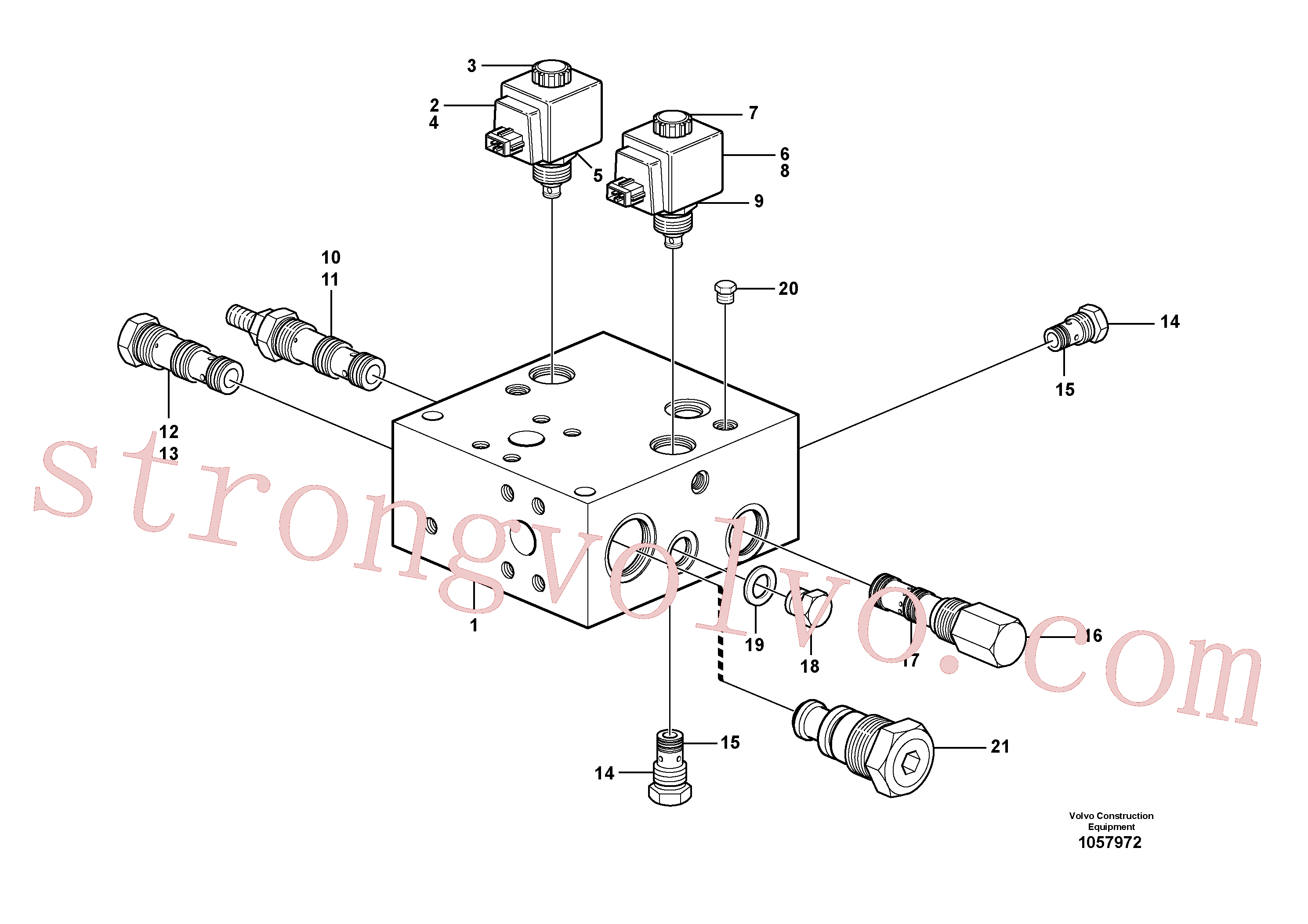 VOE11706064 Volvo Válvula de alívio.(1057972 Montagem)