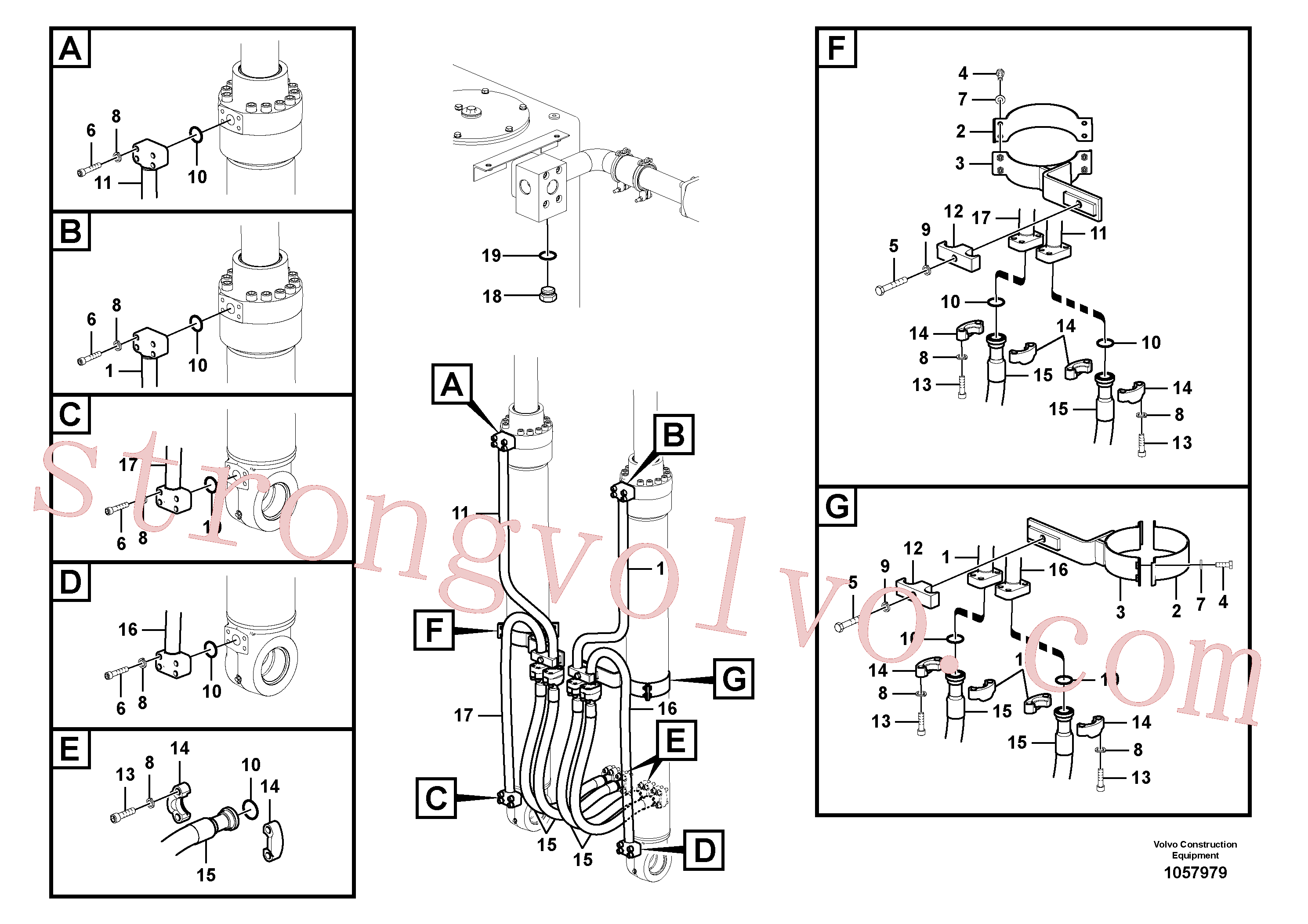 VOE14677230 Volvo Hidráulica de serviço, cilindro da lança(1057979 Montagem)