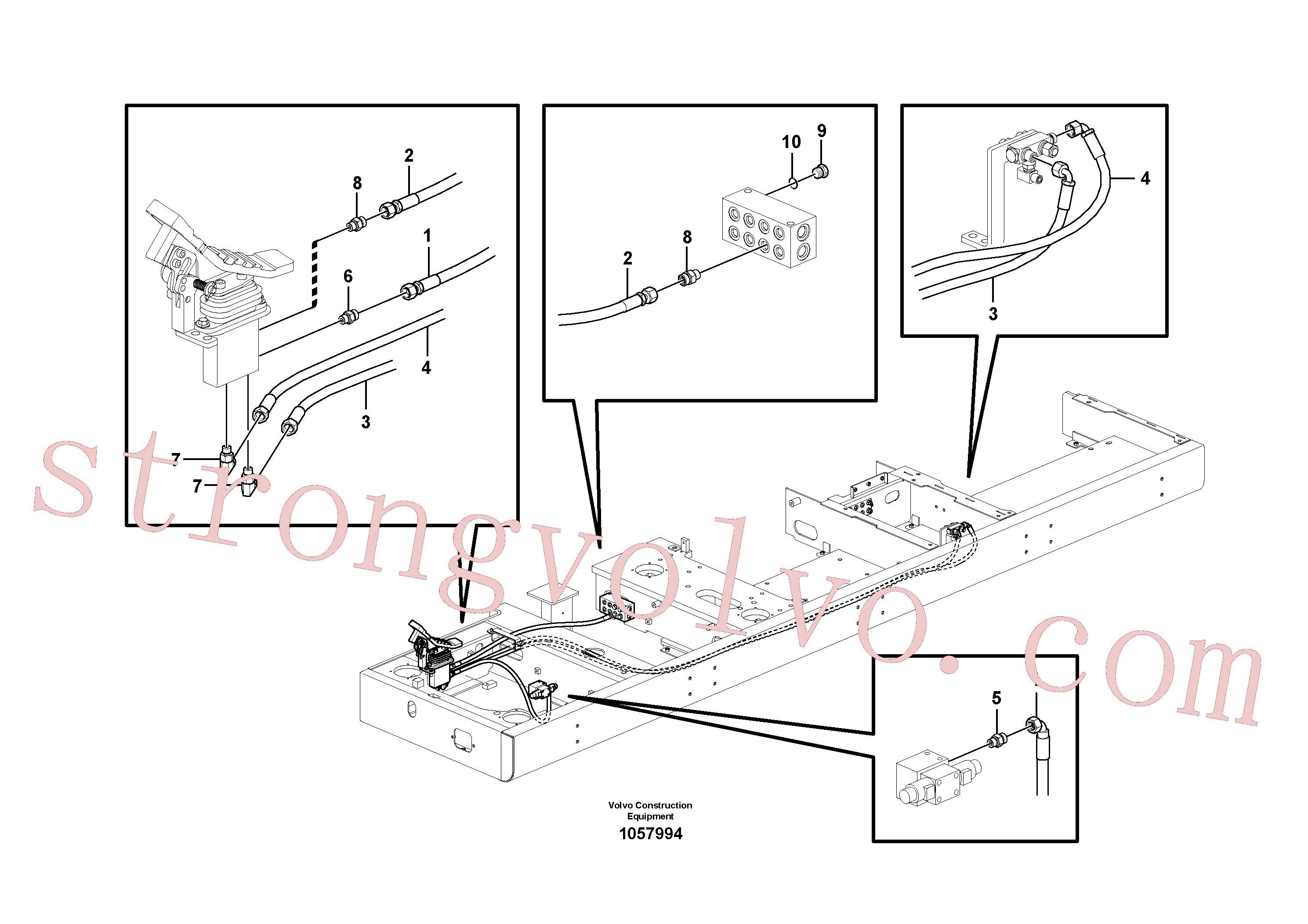 VOE936809 Volvo Sistema servomotor, martelo e corte(1057994 Montagem)