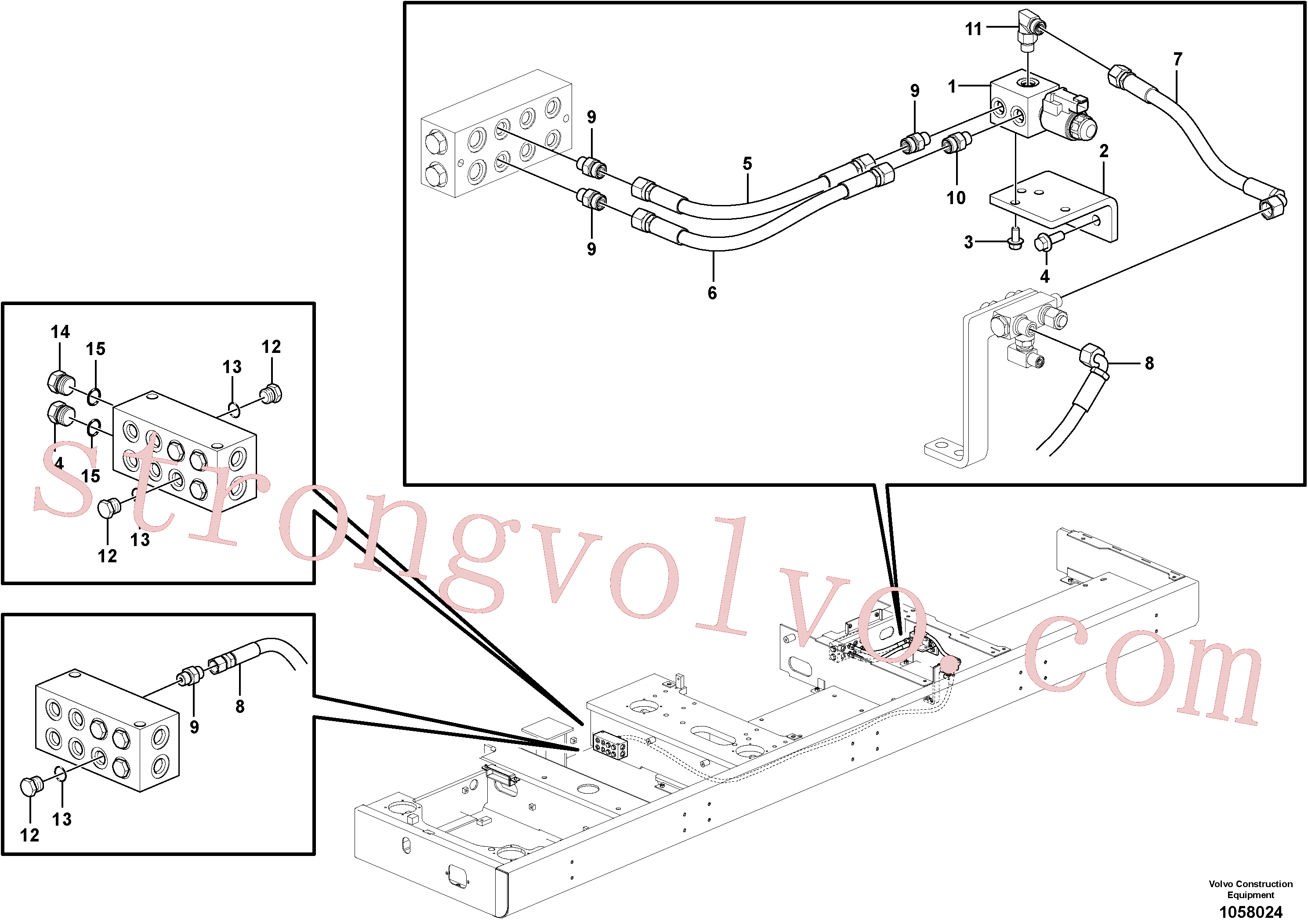 VOE14588342 Suporte Volvo escavadeira