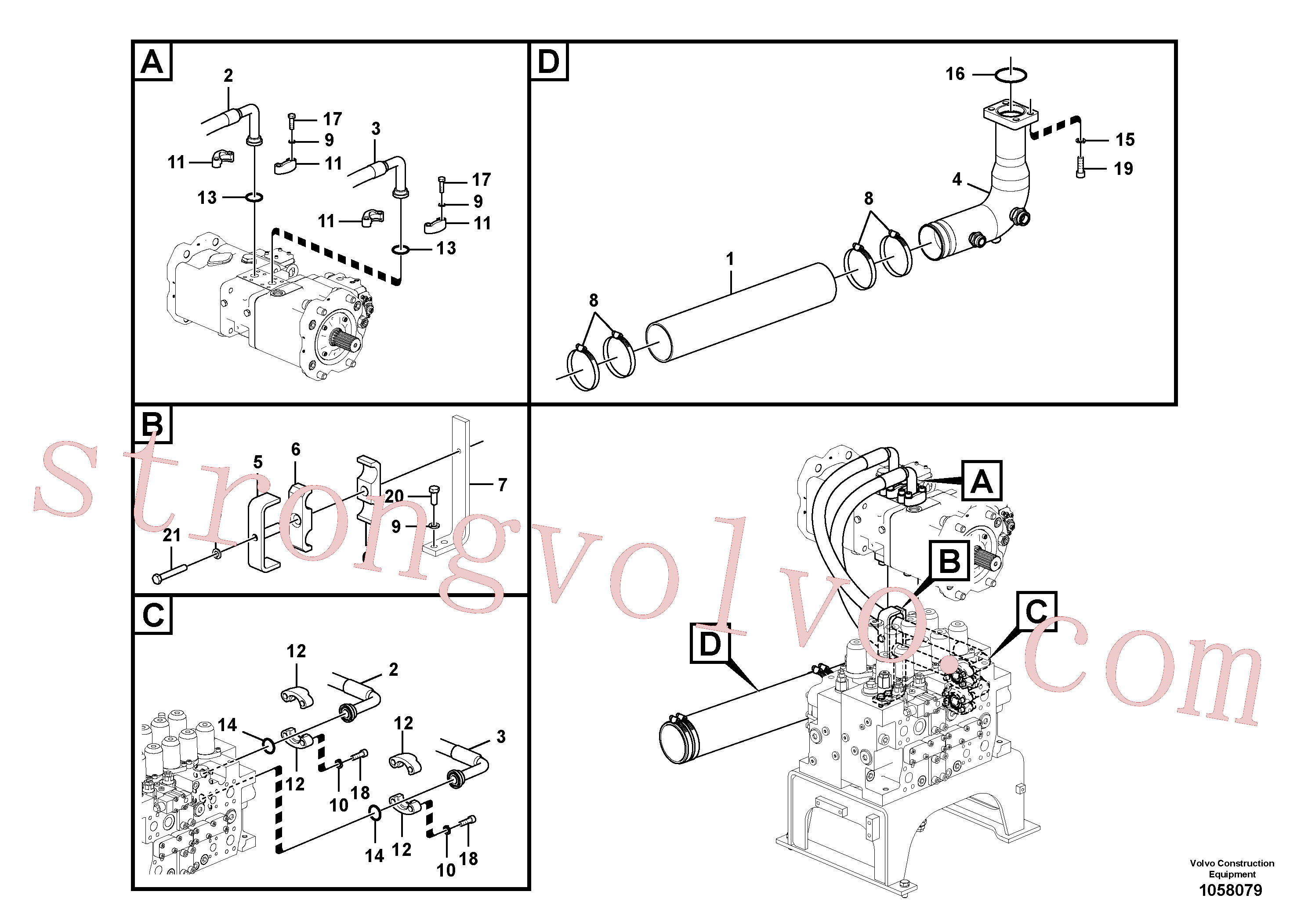 VOE14617004 Volvo Sistema hidráulico, tanque hidráulico para a bomba hidráulica(1058079 Montagem)