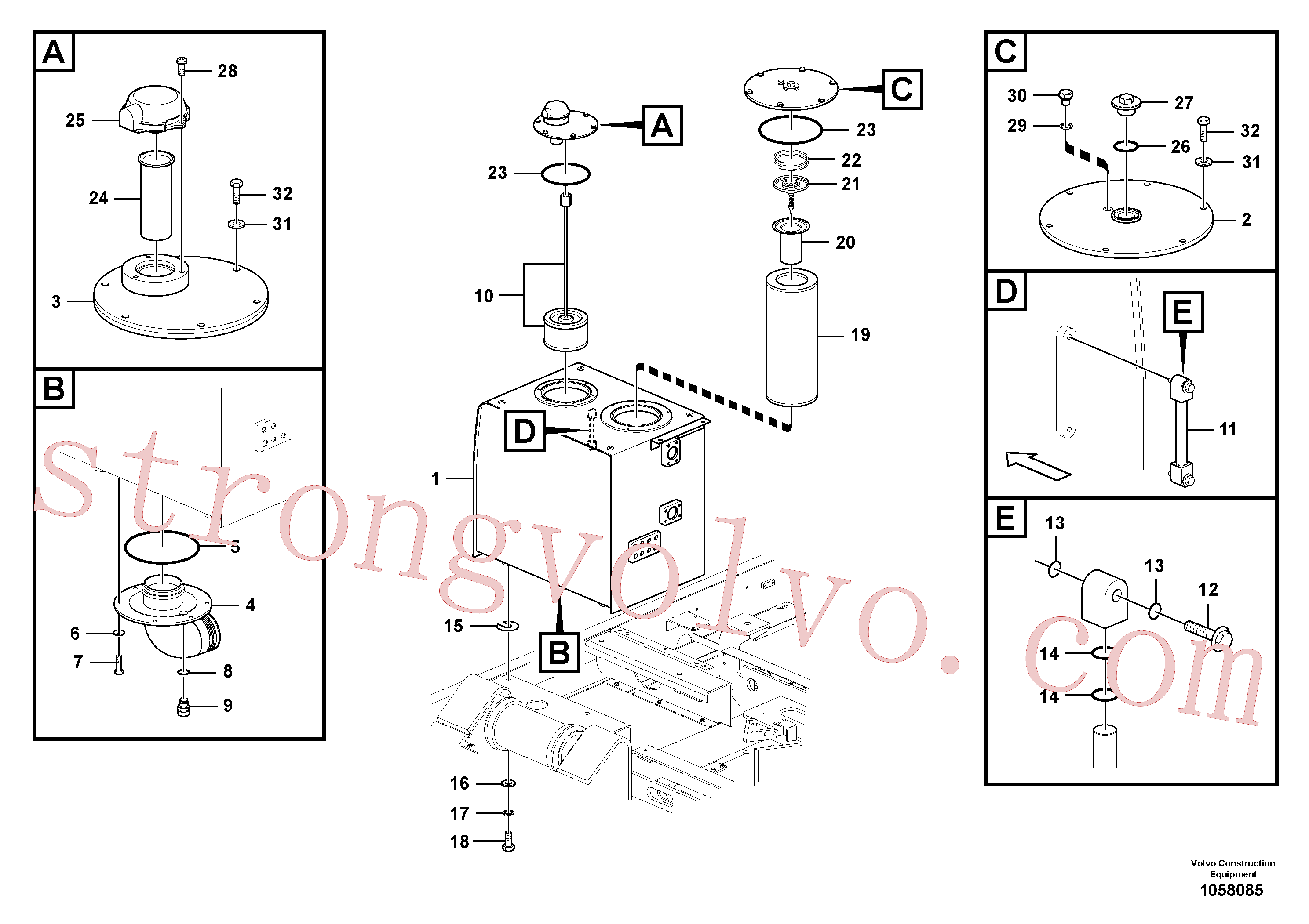 VOE14625688 Volvo Depósito de óleo hidráulico(1058085 Montagem)