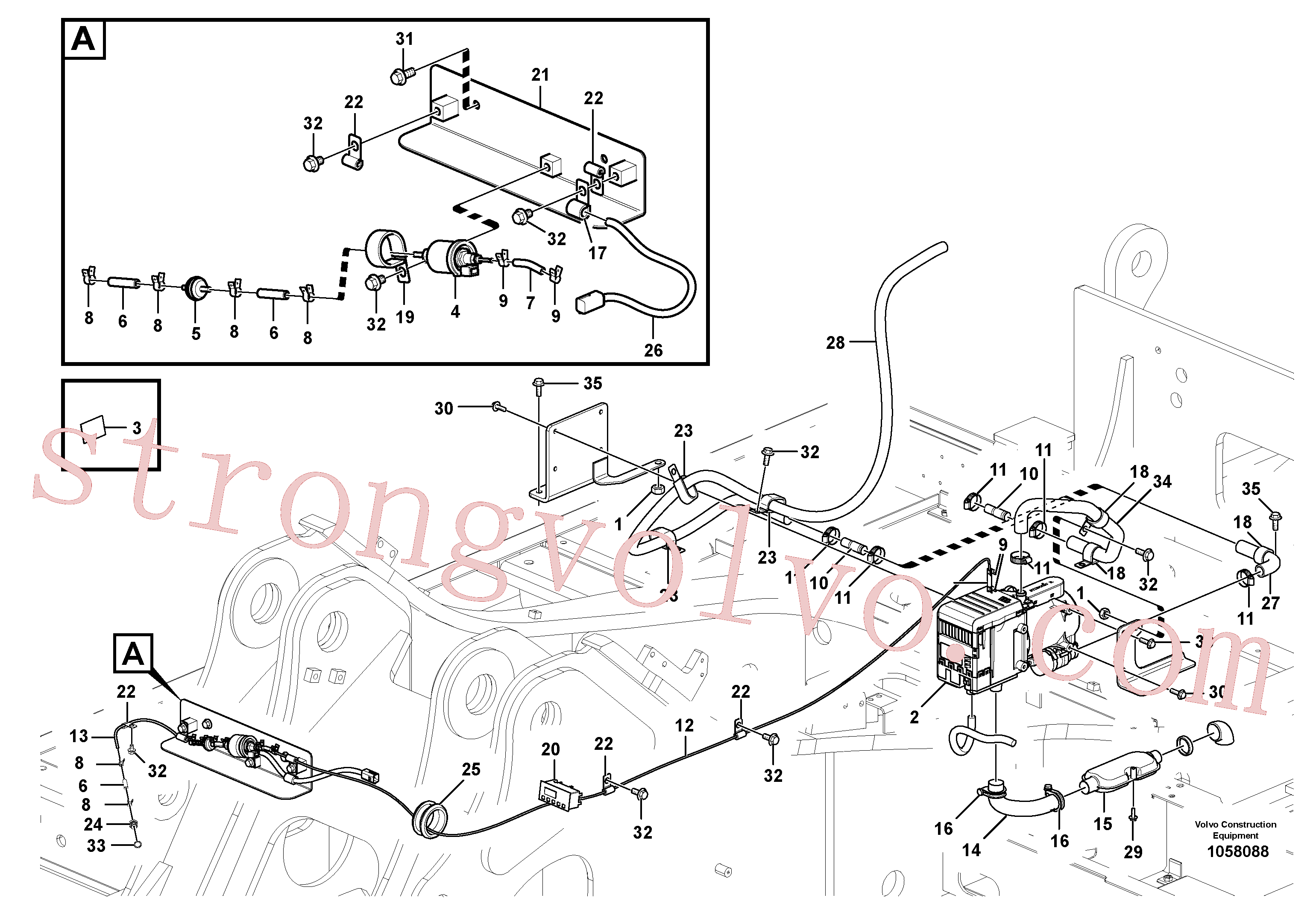 SA9119-11000 Volvo Aquecedor auxiliar(1058088 Montagem)