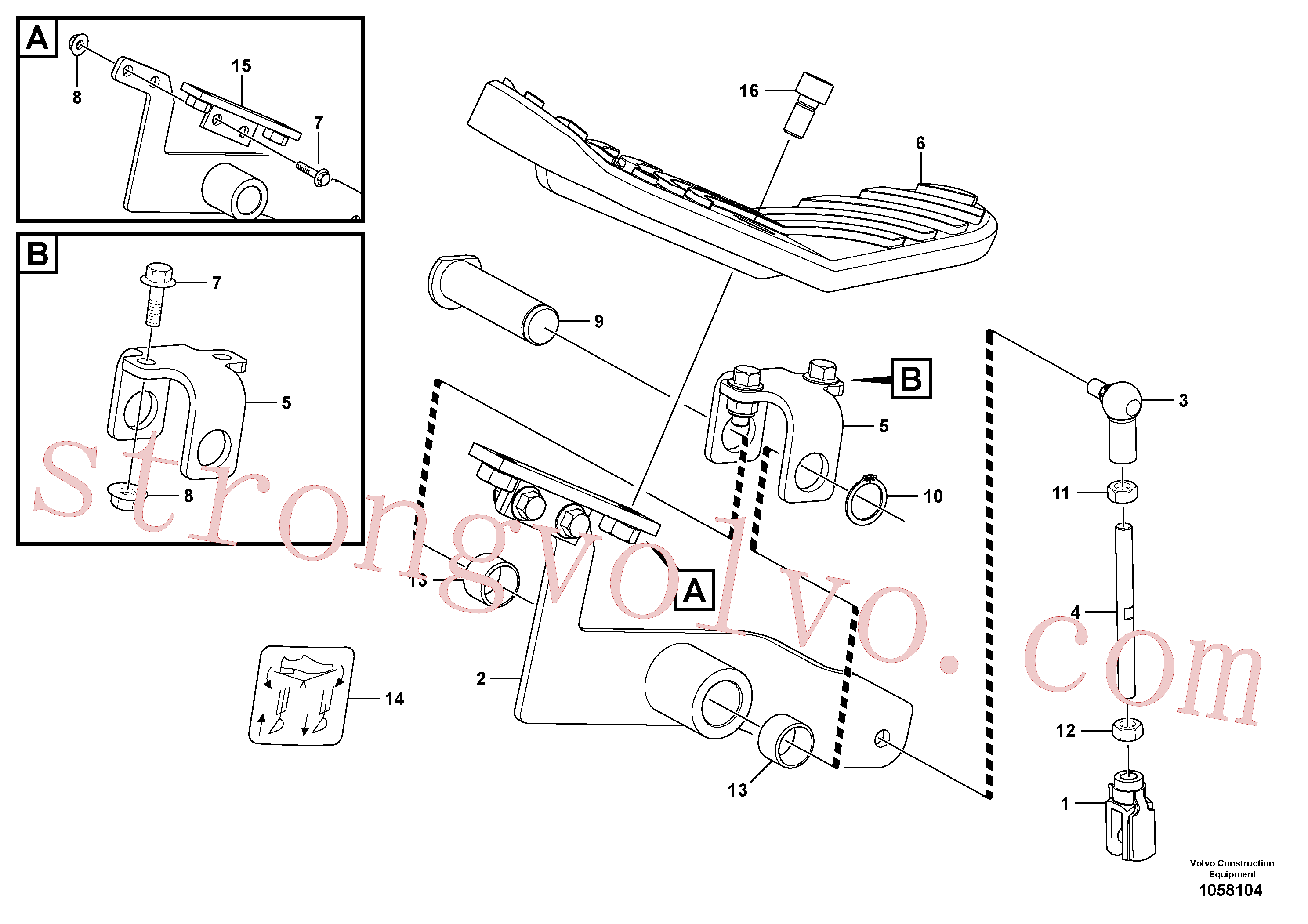 VOE11884333 Volvo Pedal(1058104 Montagem)