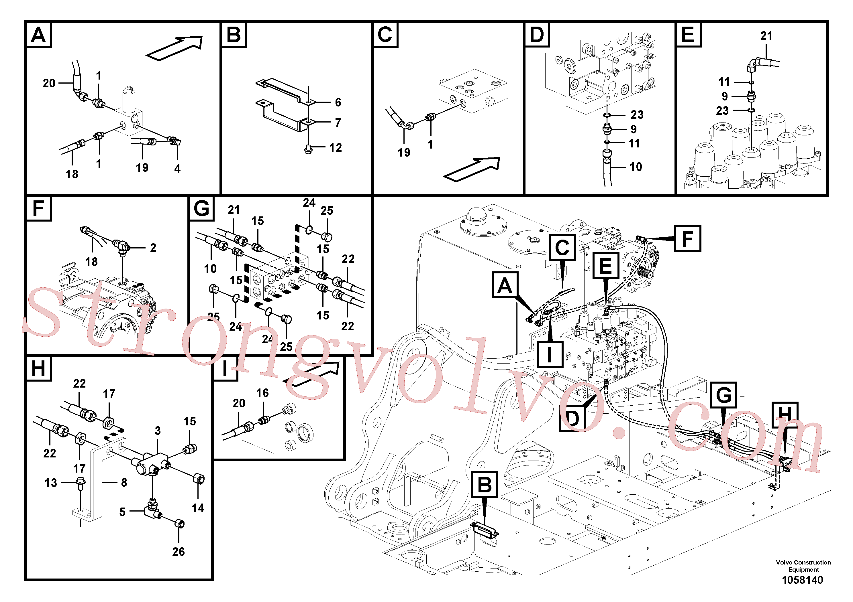 VOE14577119 Volvo Hidráulica de serviço, martelo e cortador para fluxo da bomba auxiliar(1058140 Montagem)