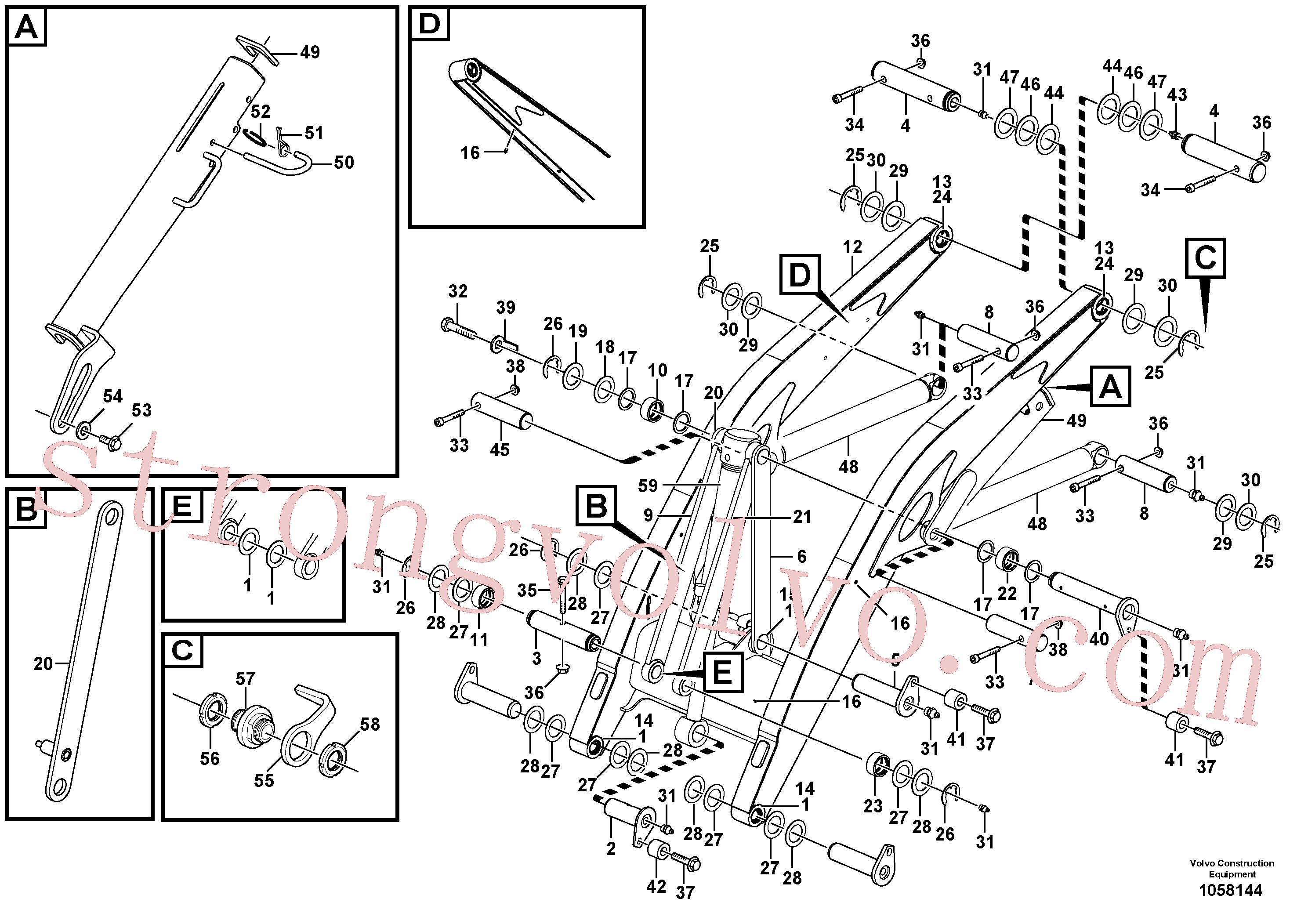 VOE968237 Volvo Estrutura de elevação com acessórios(1058144 Montagem)